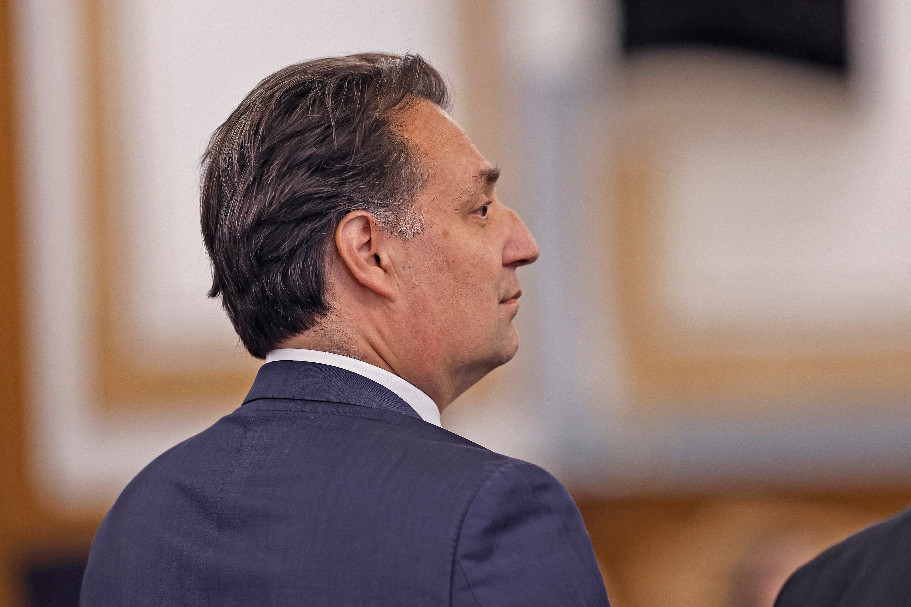 <p>Brian Walshe in court on Monday after being found guilty of first degree murder of his wife Ana</p>