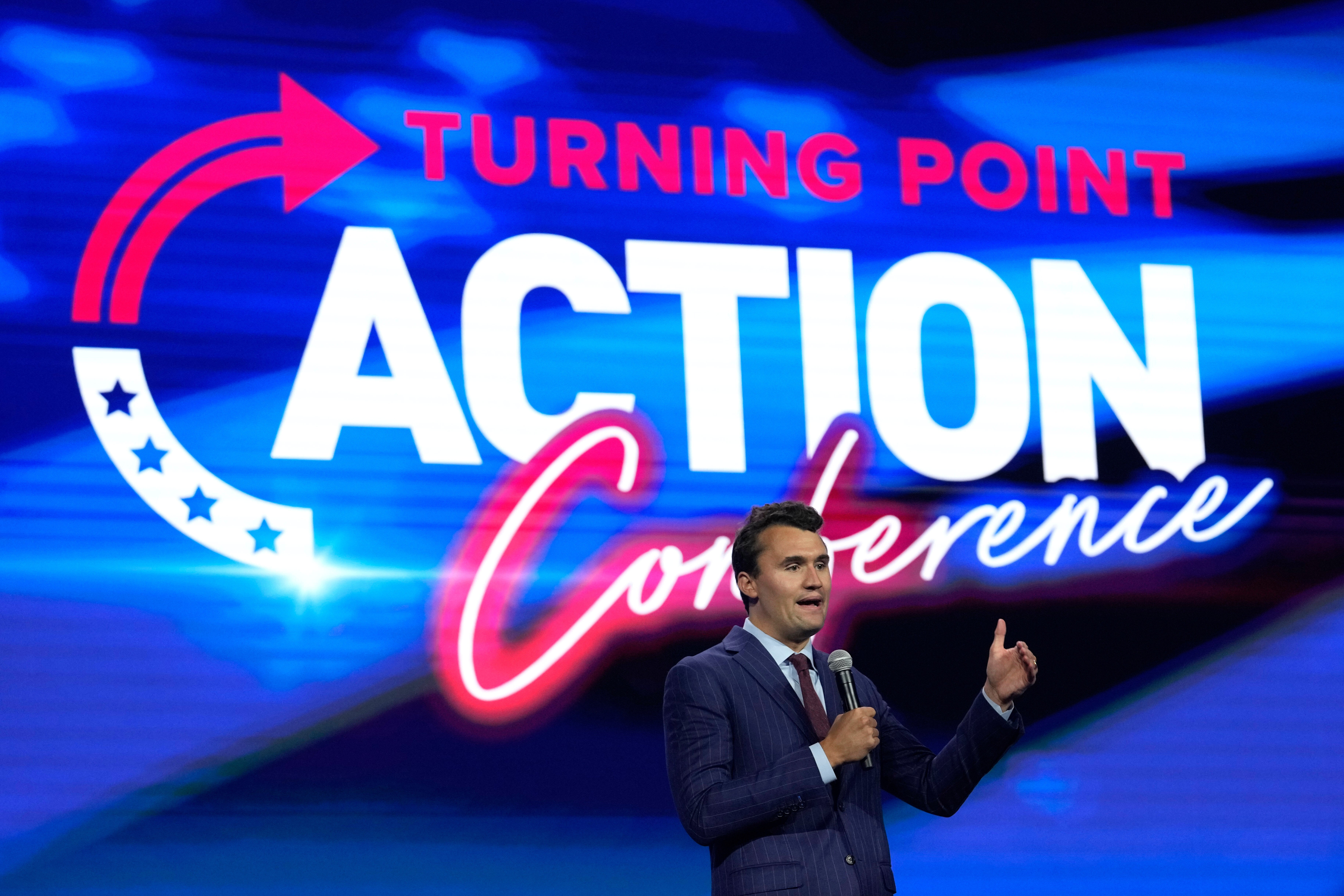 There was a surge in young people joining Turning Point USA after the assassination of its founder Charlie Kirk (pictured)