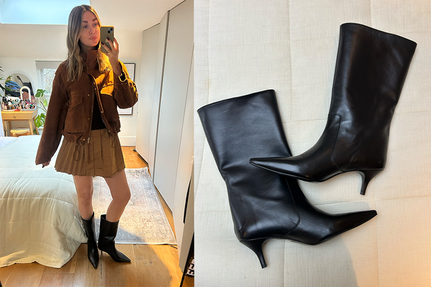 best women's boots indybest review Mint Velvet bode black leather calf boots