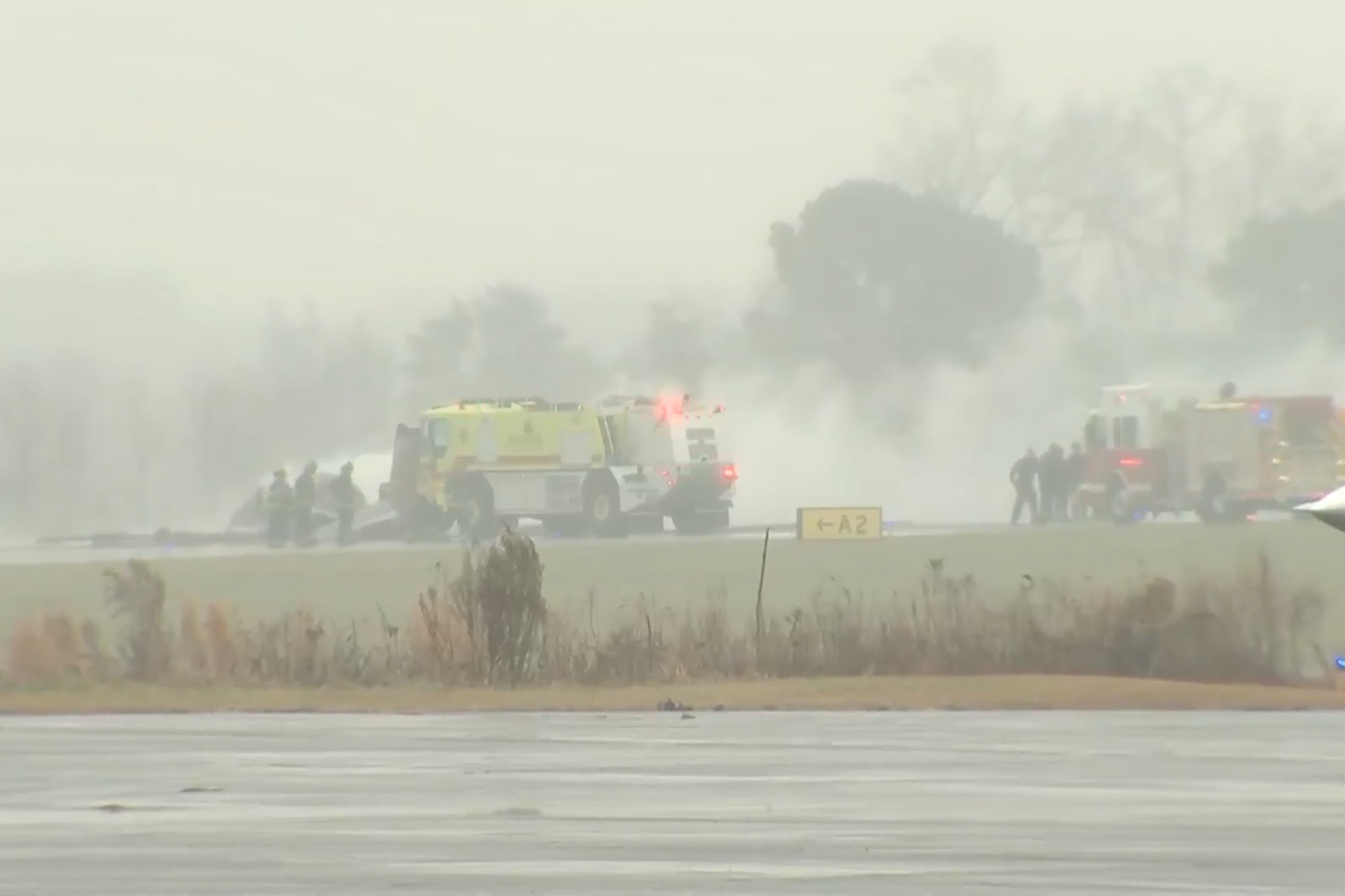 The plane burst into flames after it crashed at the Statesville Regional Airport on Thursday morning