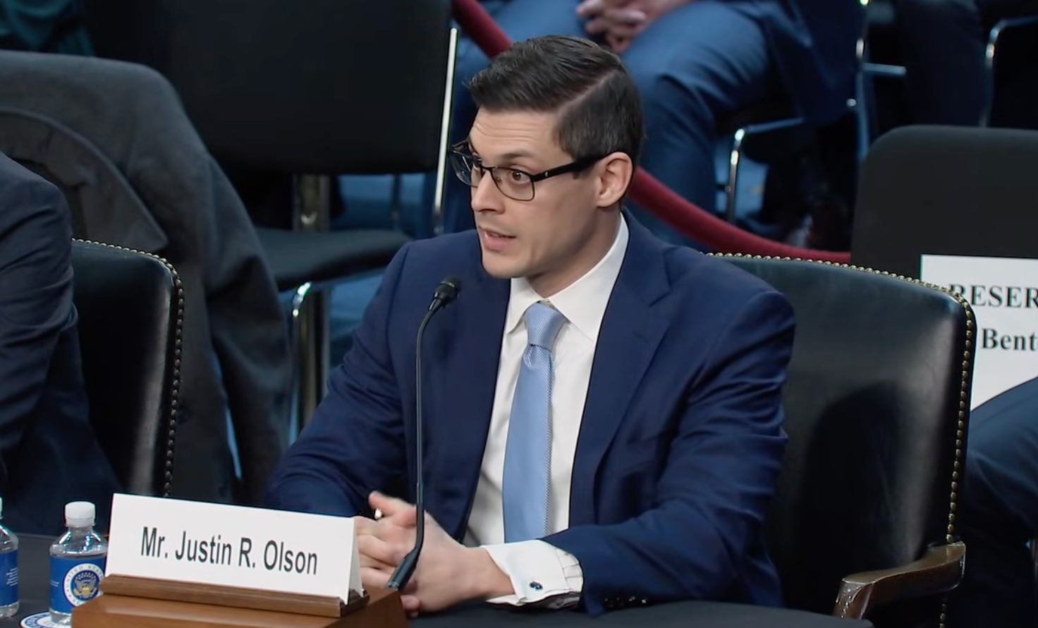 Justin R. Olson, a nominee to the U.S District Court for the Southern District of Indiana, was grilled Wednesday during a hearing by the Senate Judiciary Committee