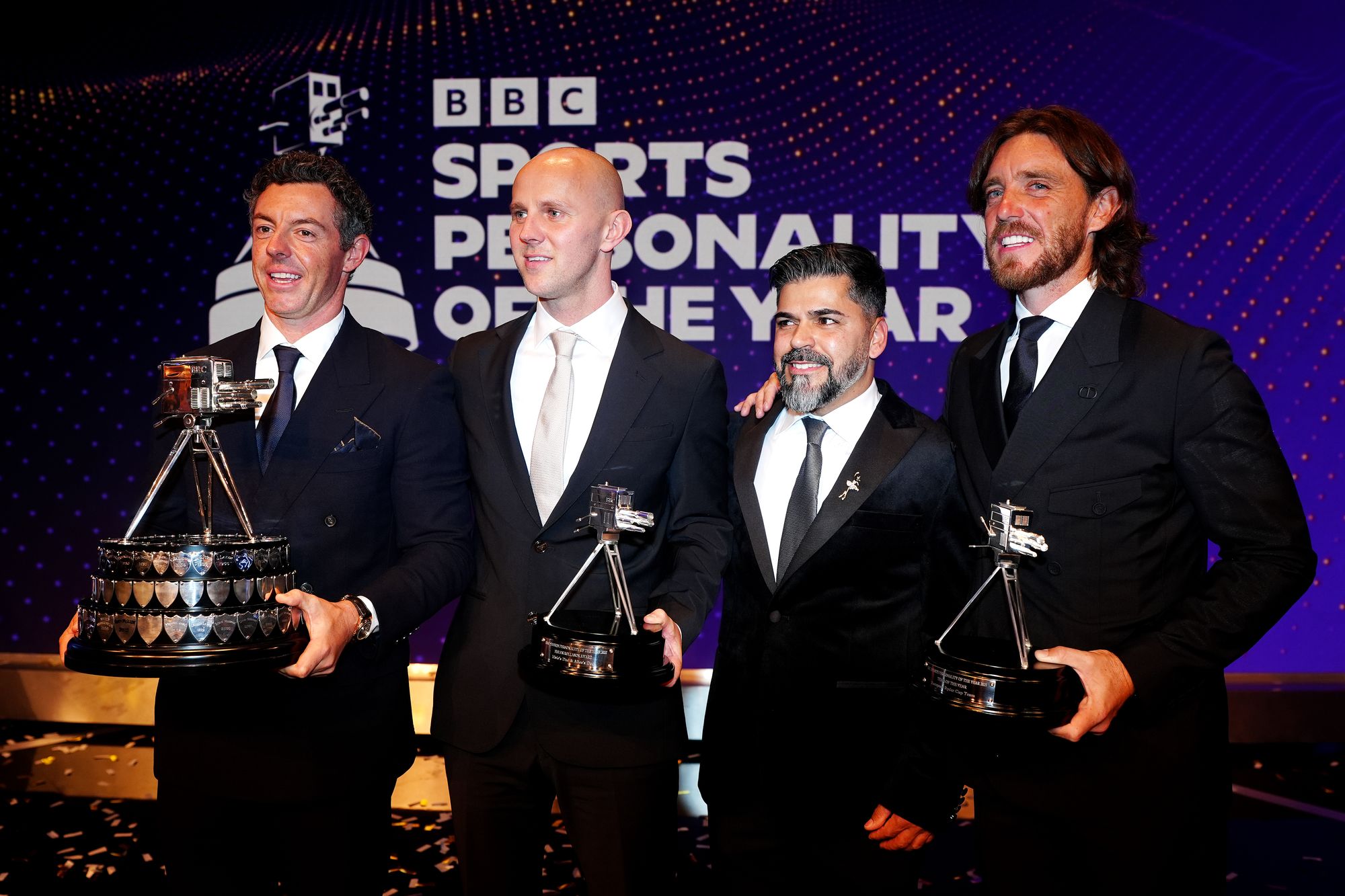 From left: Rory McIlroy, David Stancombe, Sergio Aguiar and Tommy Fleetwood