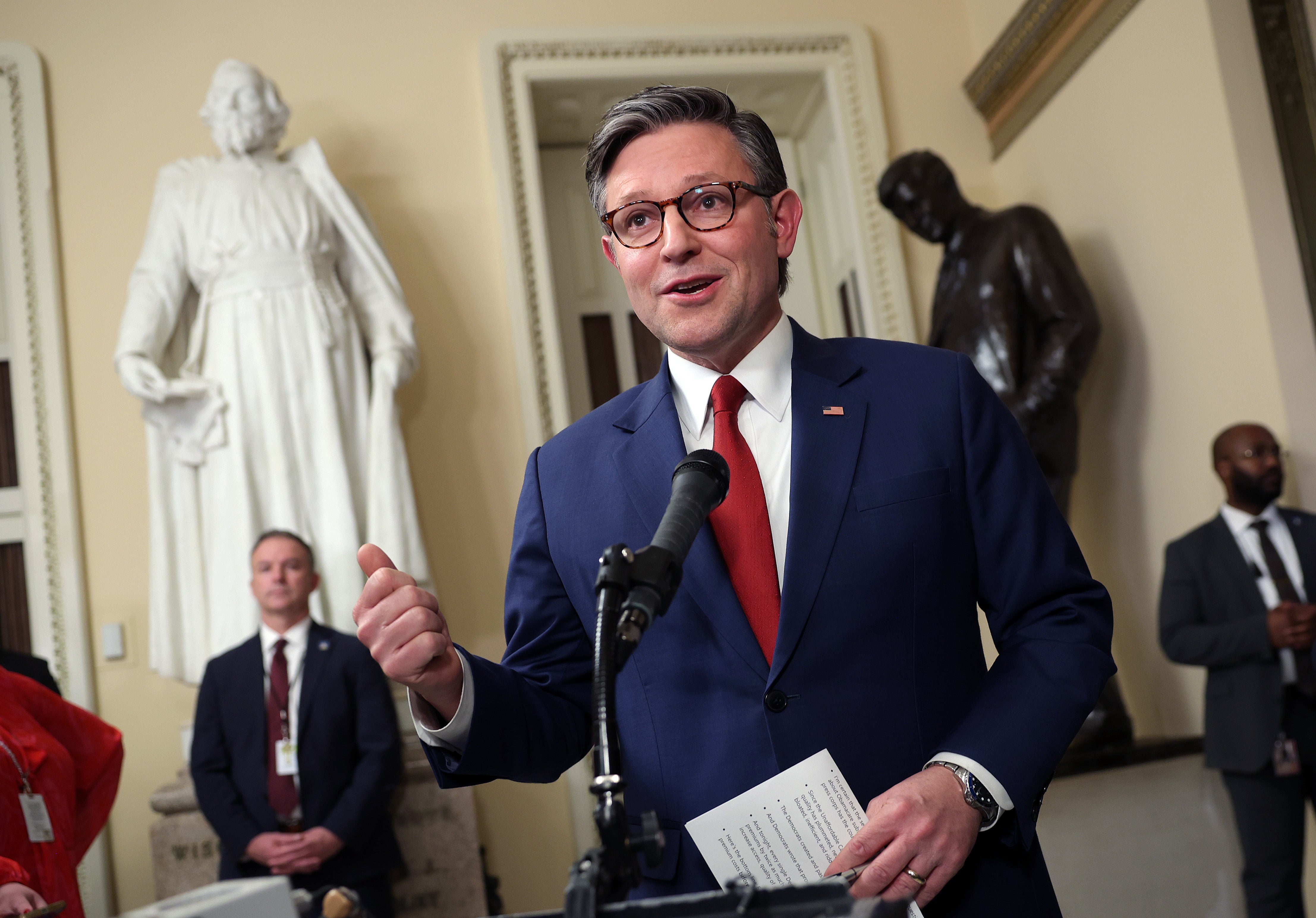 U.S. Speaker of the House Mike Johnson (R-LA) dismissed the House of Representatives early as the expanded tax credits for the Affordable Care Act expired.