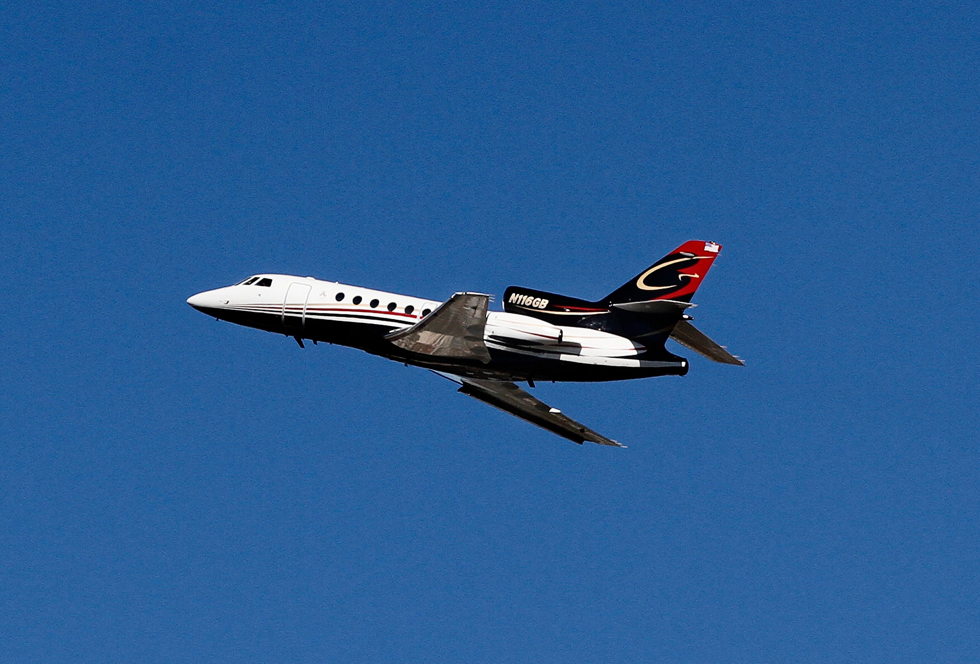 A private jet belonging to driver Greg Biffle takes off from Daytona Beeach Airport during qualifying for NASCAR's Daytona 500 auto race in Daytona Beach, Florida., Sunday, Feb. 17, 2013. Biffle died along with his wife and young children in a Cessna crash on December 18, 2025