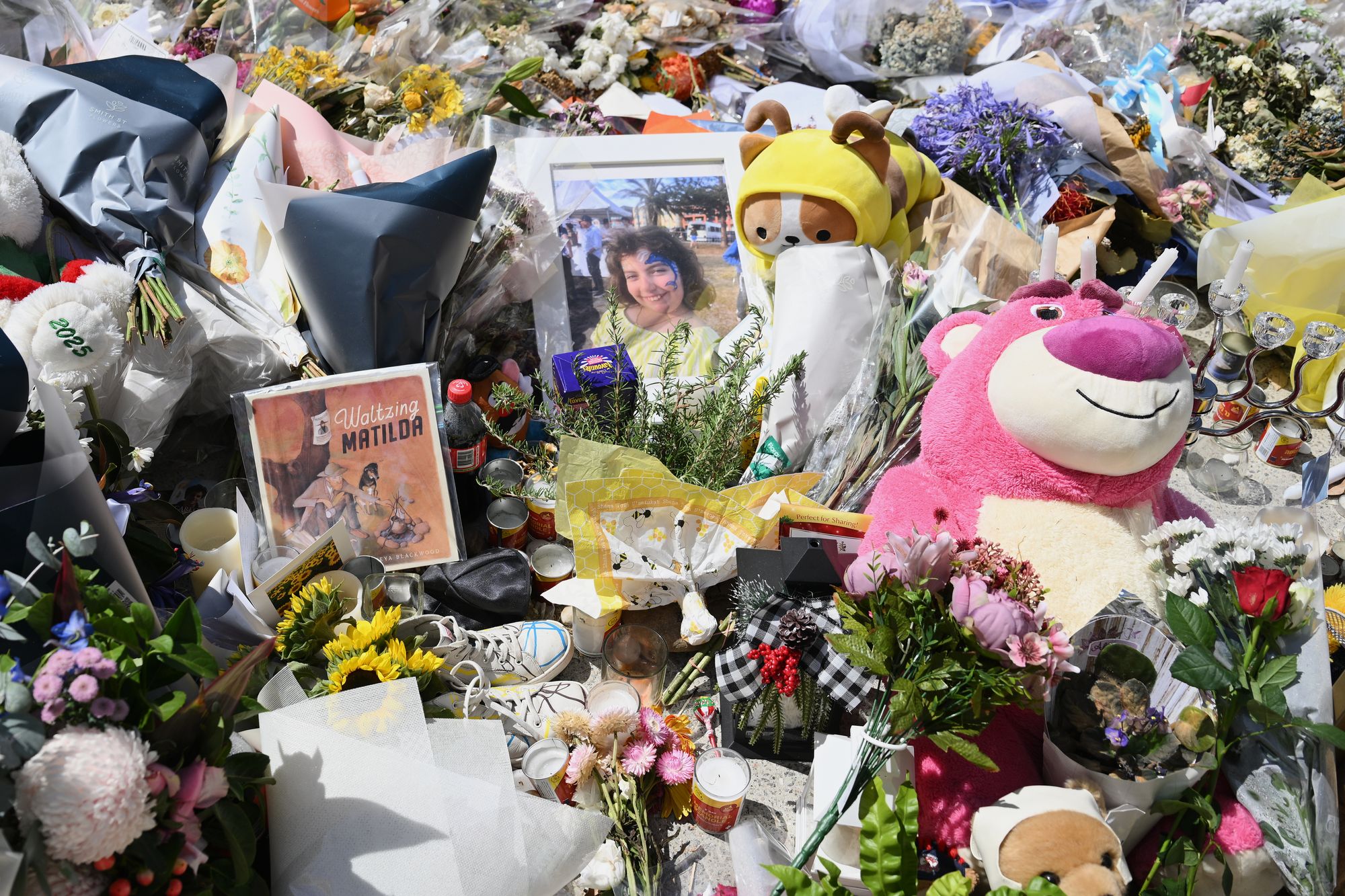 <p>A tribute for Bondi Beach mass shooting victim, 10-year-old Matilda, whose last name is being withheld at the request of her family, at the Bondi Pavilion in Sydney, Thursday, 18 December 2025</p>