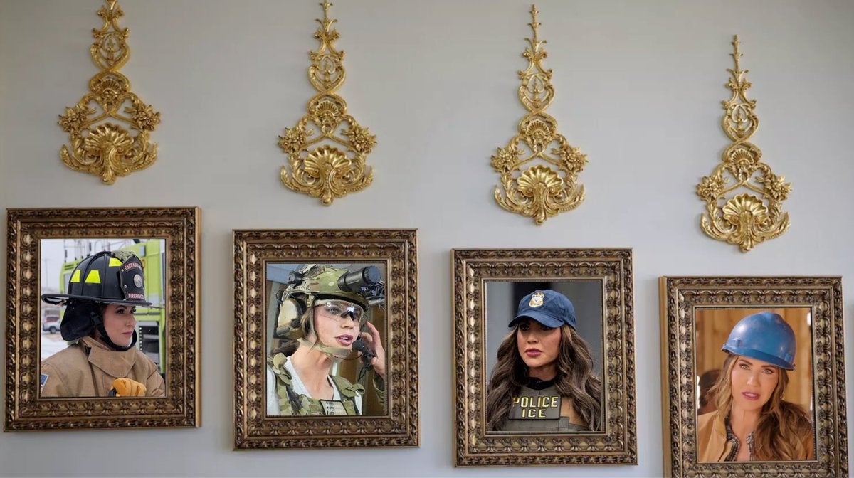 Newsom also used images of controversial MAGA politician Kristi Noem in his post