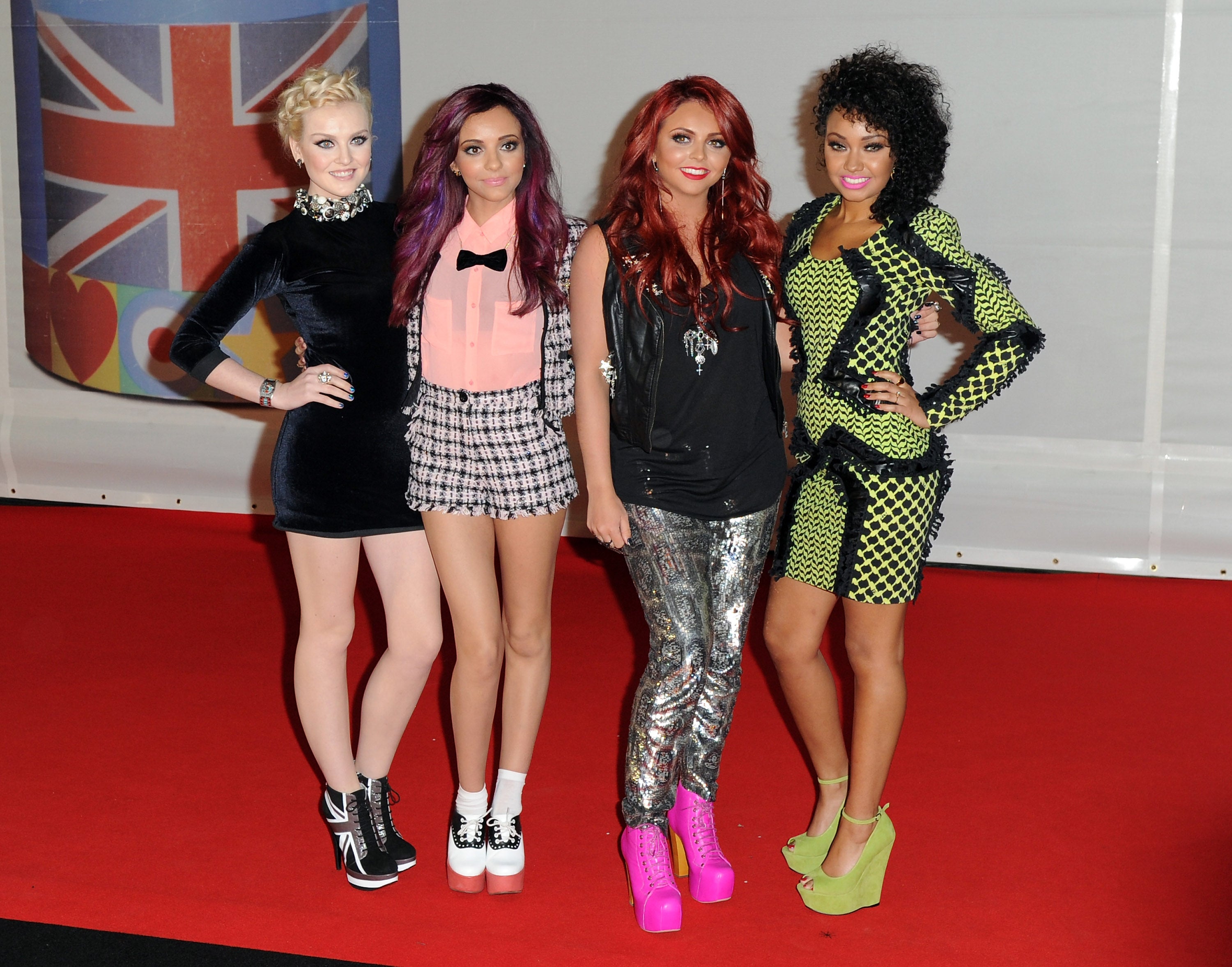 Little Mix at the 2012 Brit Awards, a year after winning The X Factor