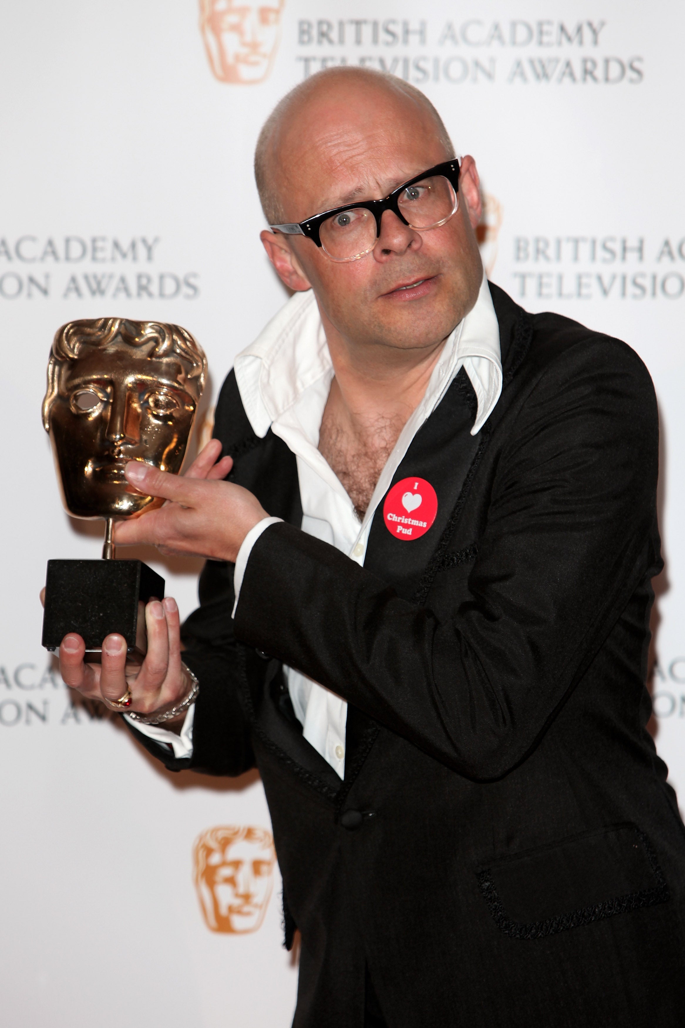 Hill pictured with his Bafta award he won for ‘TV Burp’ in 2009