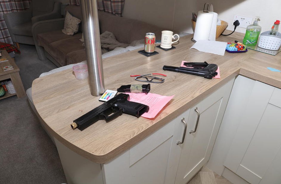 An imitation handgun used by the intruders