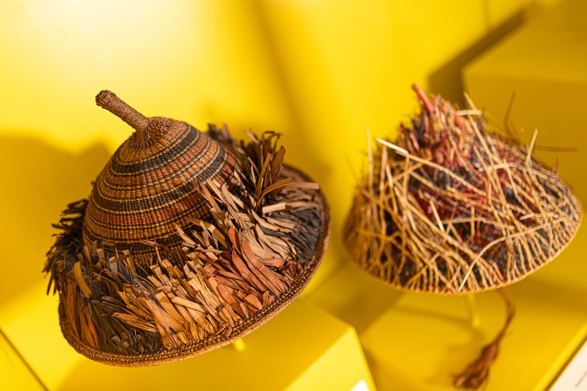 Carved wooden vessels on display at the Africa Hub
