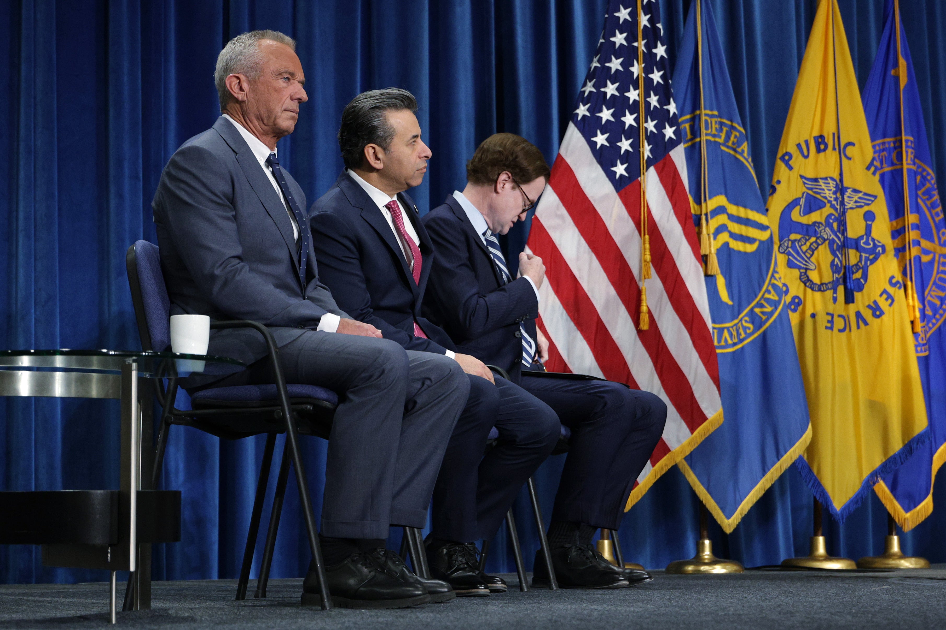 Health Secretary Robert F Kennedy Jr and Food and Drug Administration Commissioner Marty Makary attend the Department of Health and Human Services's 'Protecting Children' event on December 18, 2025