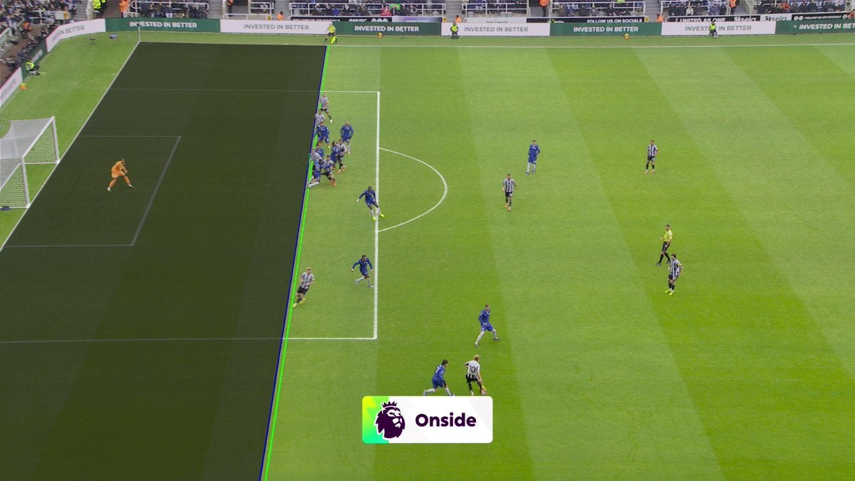 The goal was awarded after the VAR placed the ‘markers’ manually