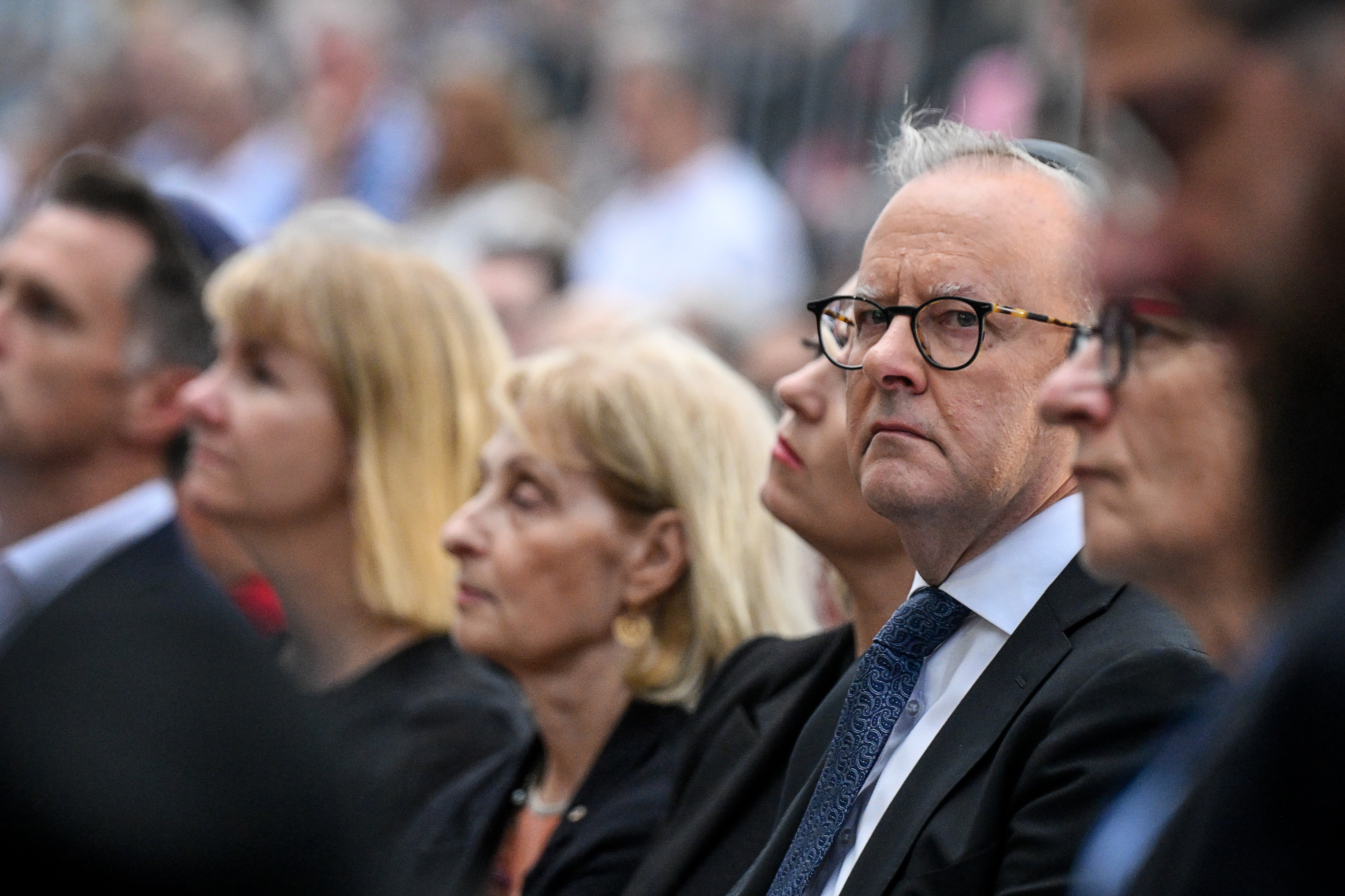 Australia’s prime minister Anthony Albanese attends a memorial for the victims of the mass shooting