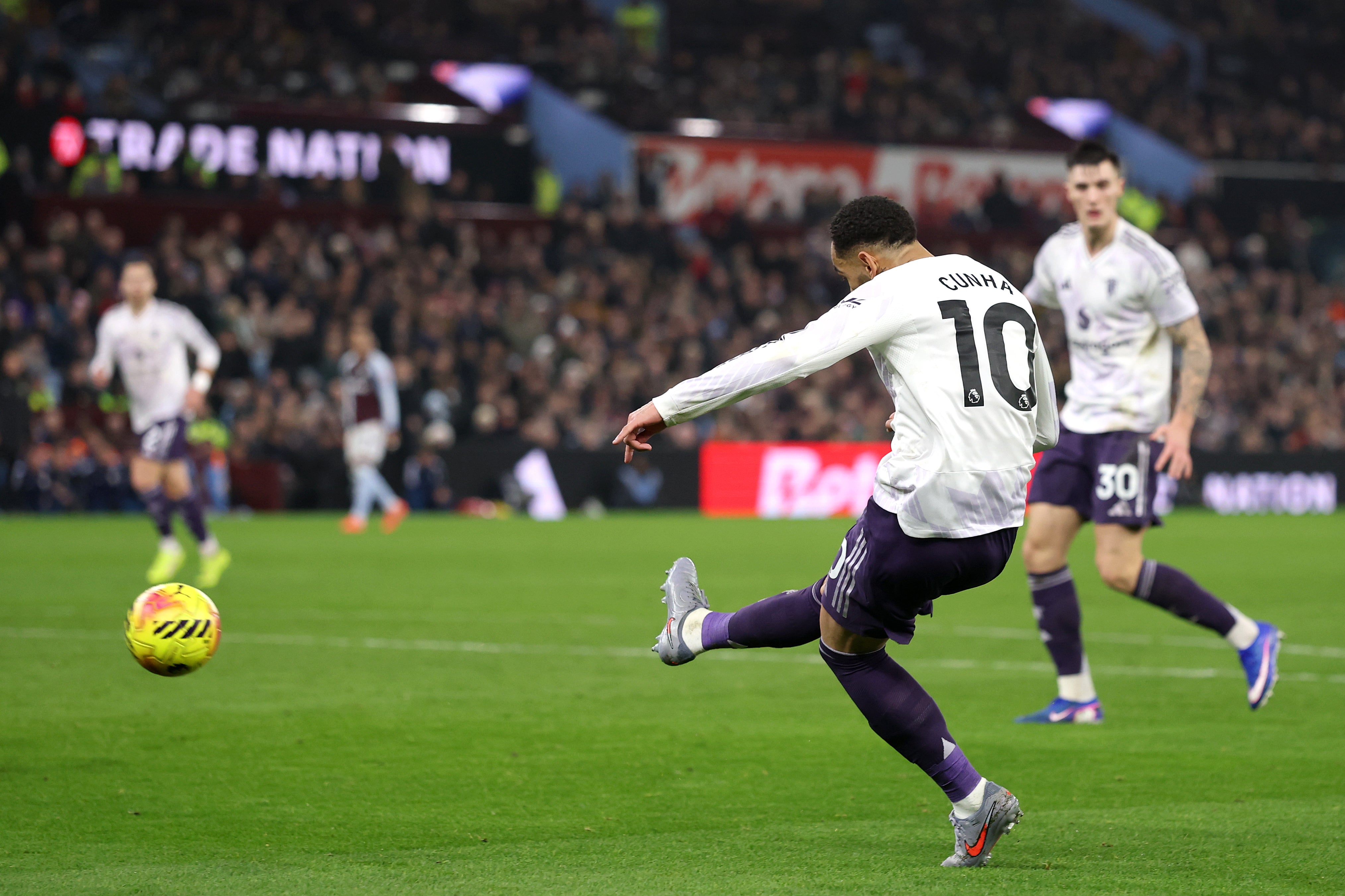 Matheus Cunha equalised for Man Utd just three minutes after Rogers's opener