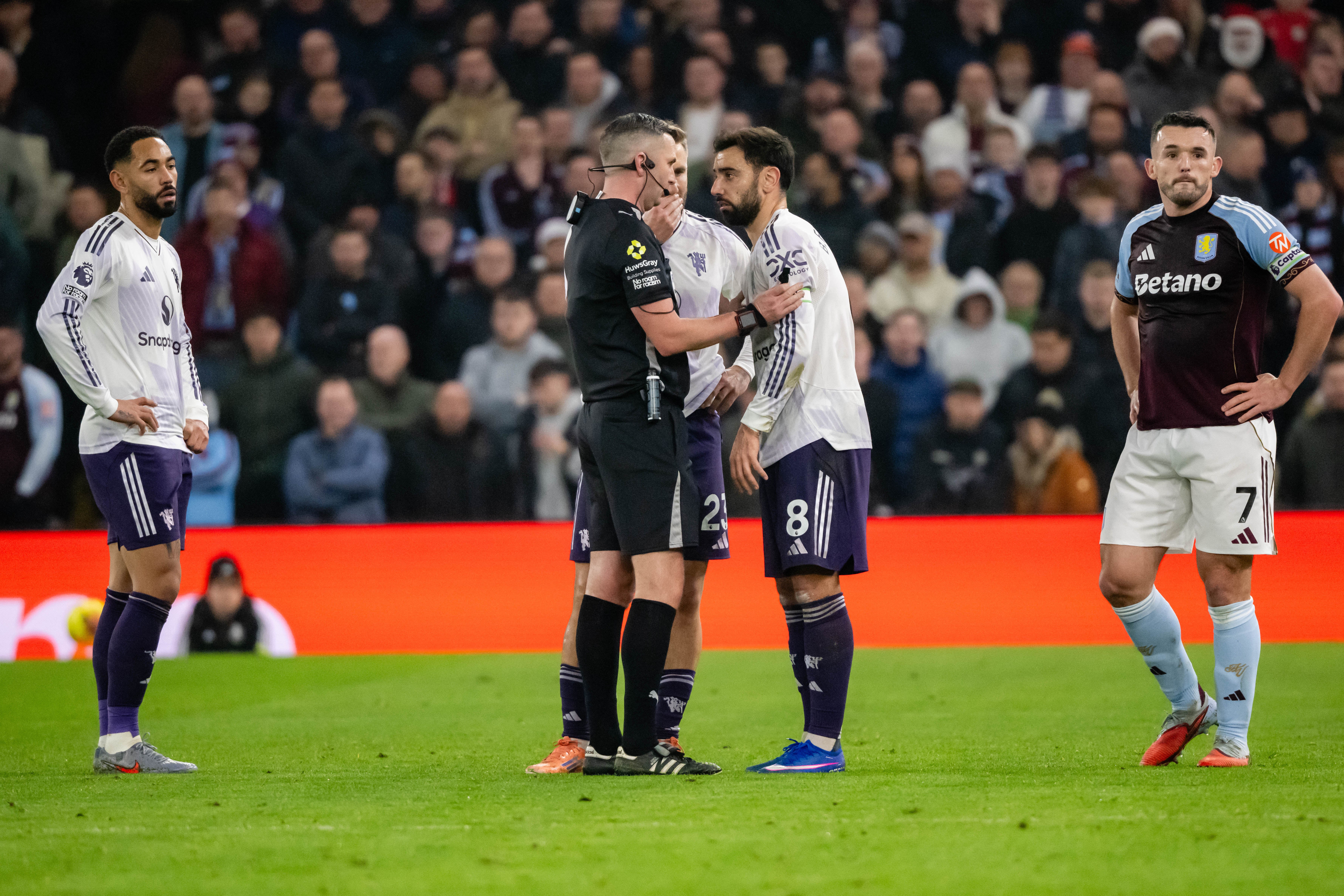 Bruno Fernandes was replaced at half-time during the Premier League defeat to Aston Villa