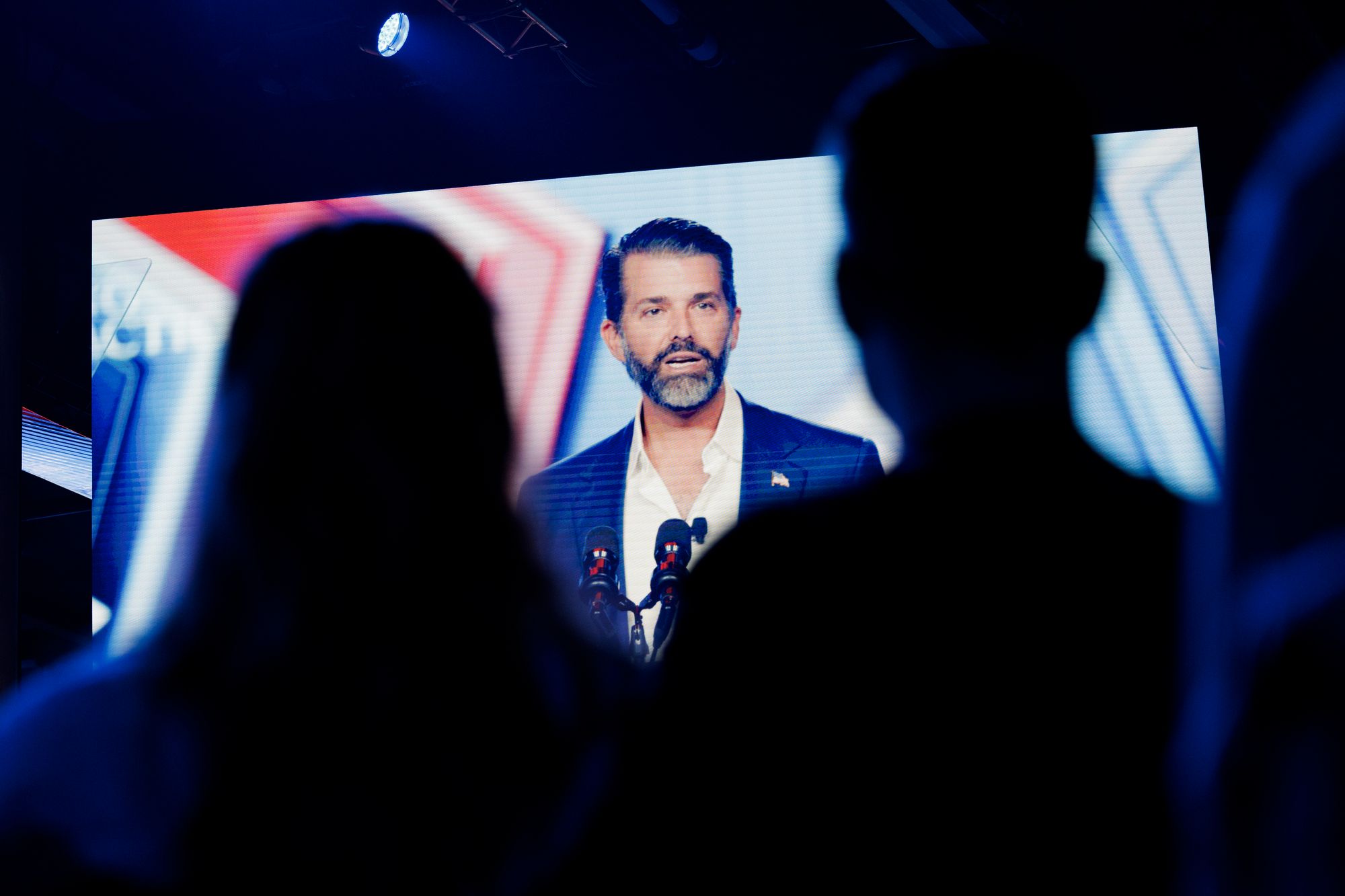 Trump Jr. used the speech to criticize Democrats and “weak” Republicans