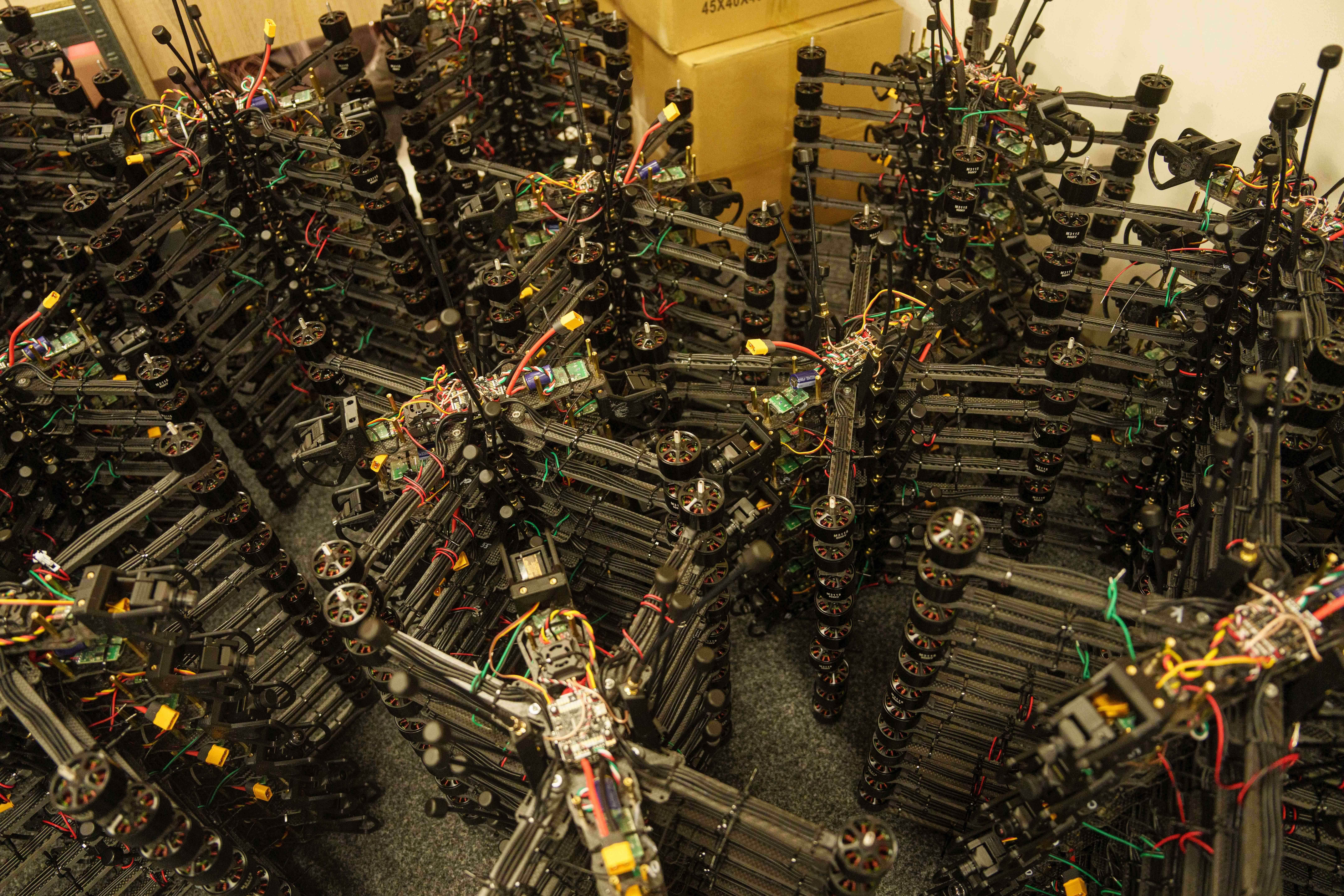 FPV drones are seen in storage