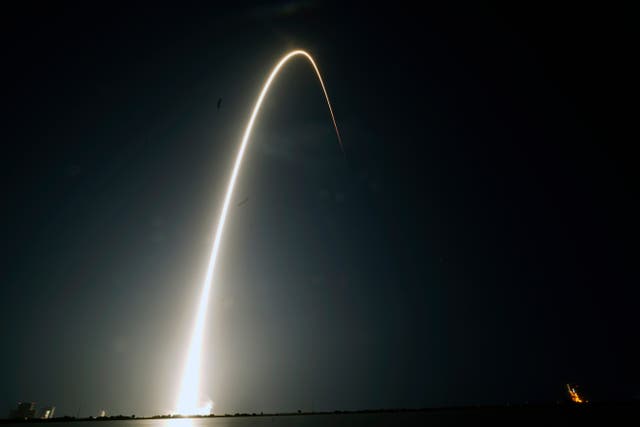 <p>A SpaceX Falcon 9 rocket lifts off from the Space Launch Complex 40 at the Cape Canaveral Space Force Station, Florida</p>