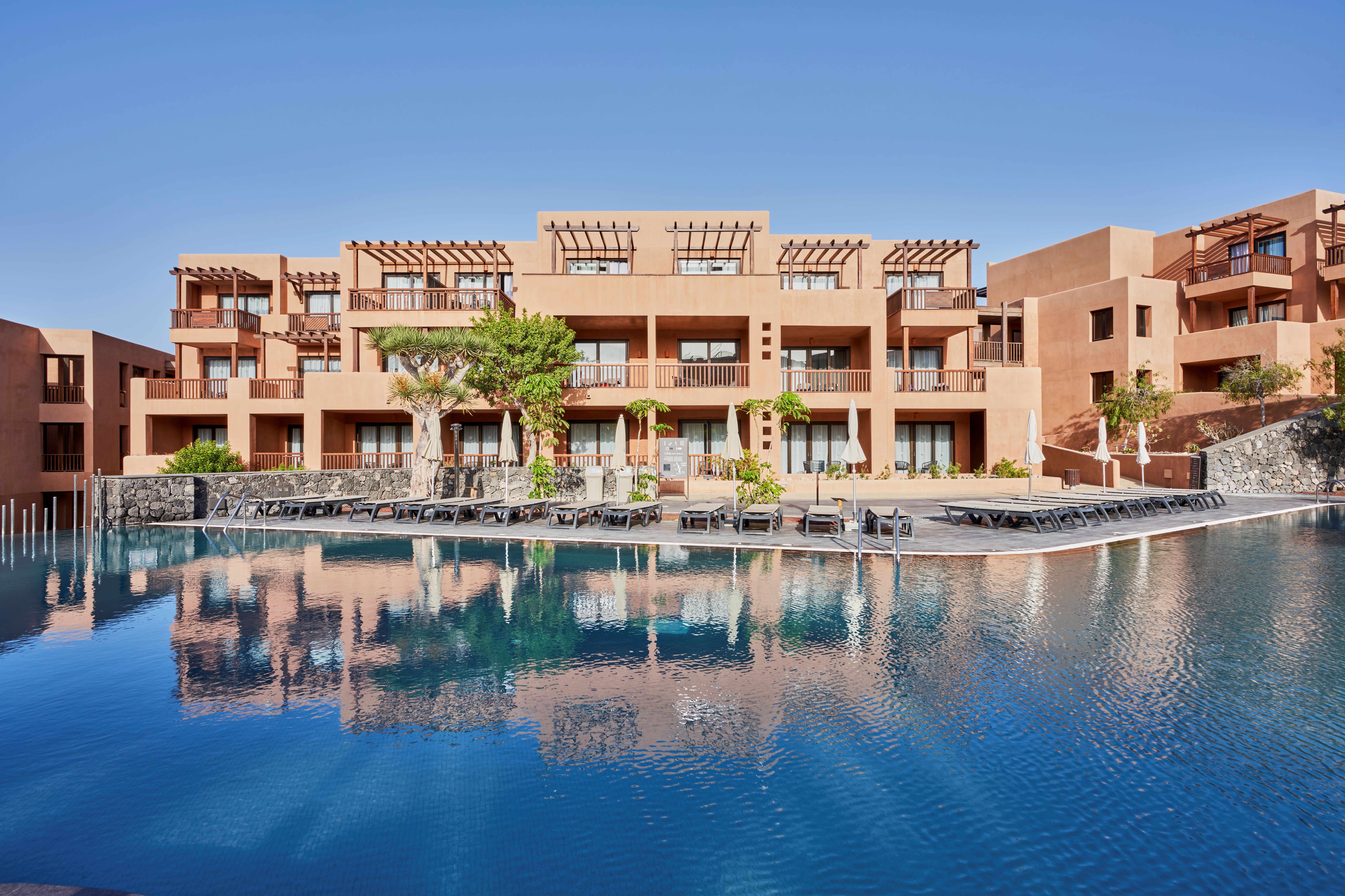 There are seven pools in the resort