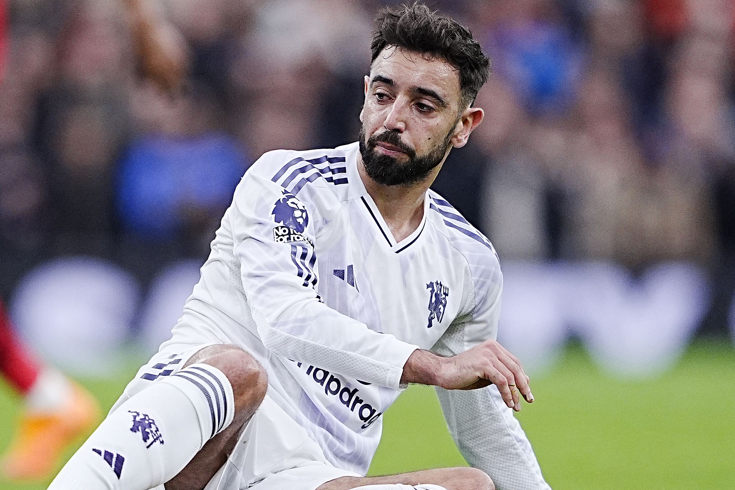 Bruno Fernandes was replaced at half-time of Sunday’s 2-1 loss at Aston Villa (Peter Byrne/PA)