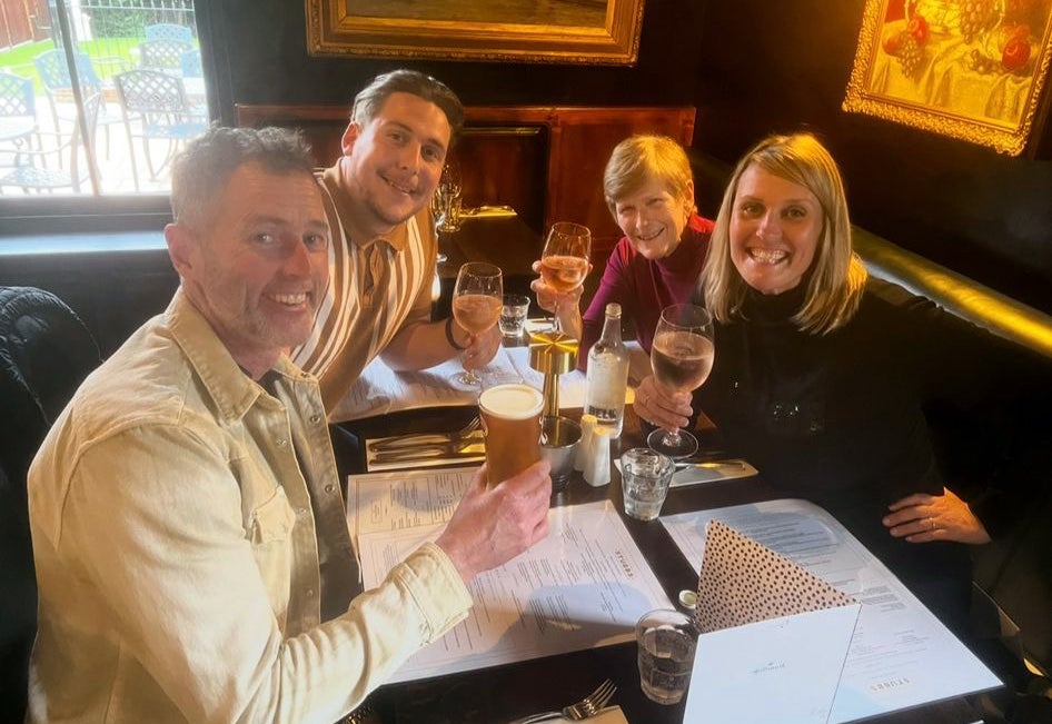 Joe with Craig, Lindsay and his nan at Christmas