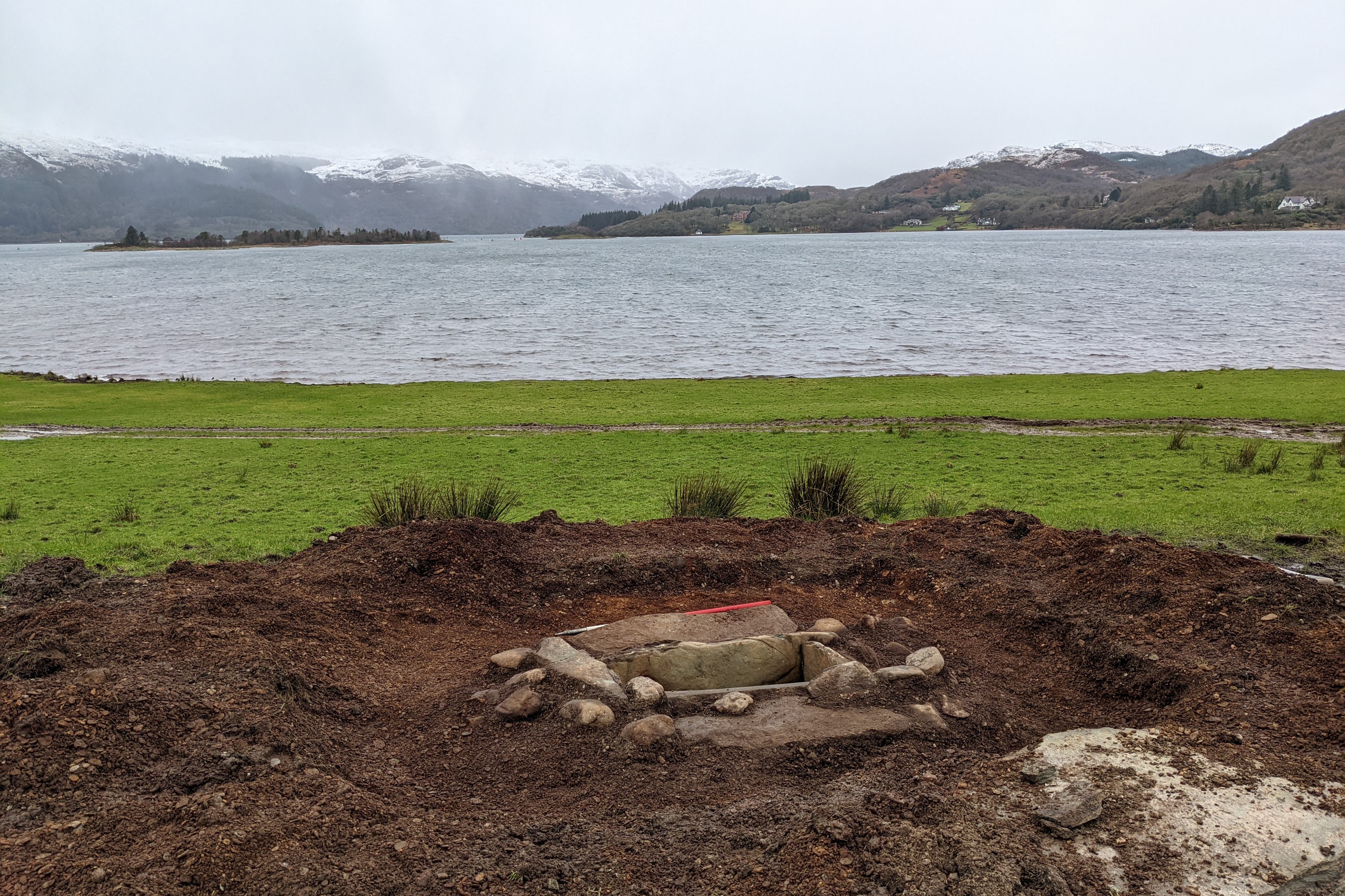 The cist was found on the Isle of Bute (Historic Environment Scotland and AOC Archaeology Group/PA)