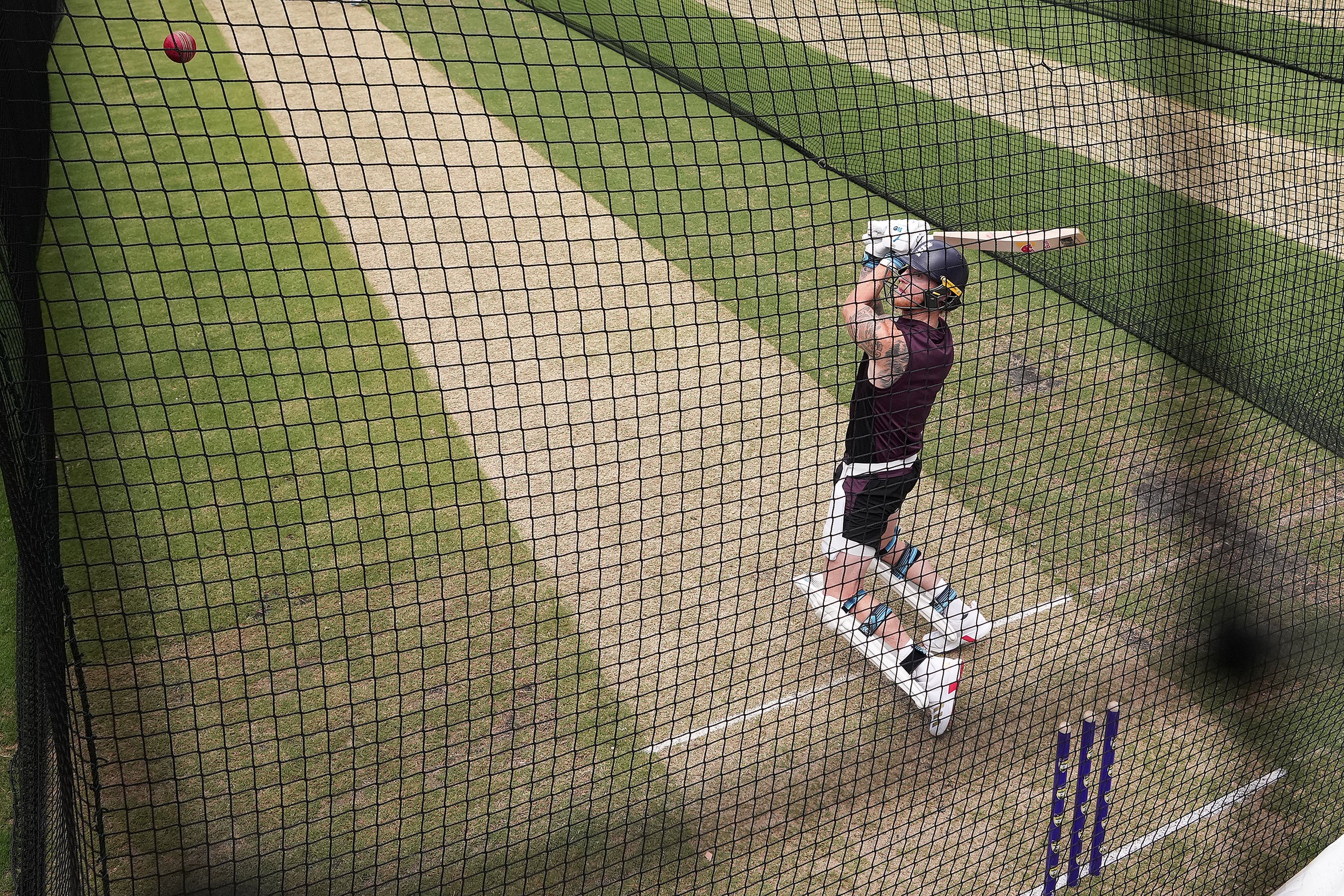 England captain Ben Stokes bats during a nets session at the Melbourne Cricket Ground on Tuesday ahead of the fourth Ashes Test
