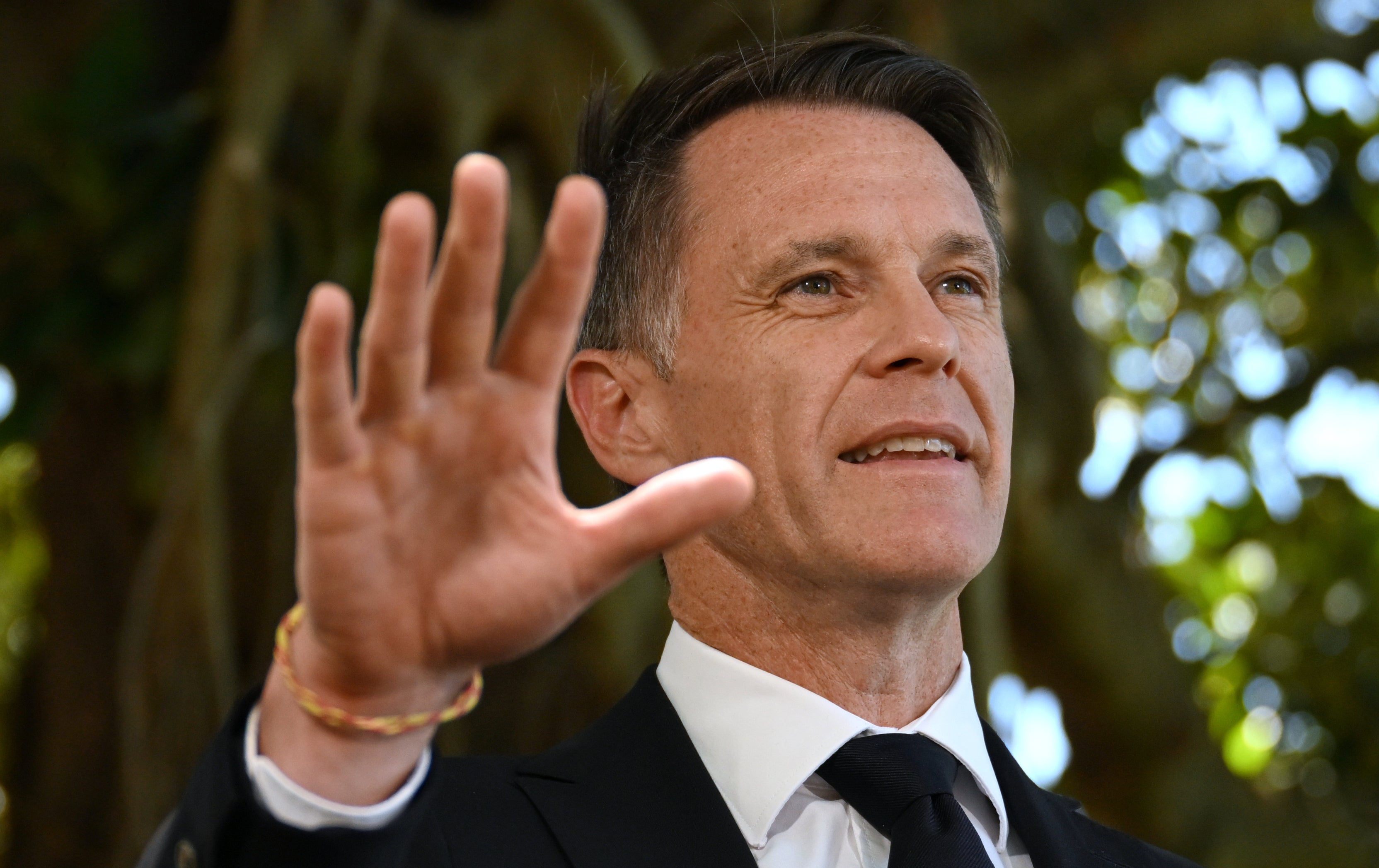 New South Wales state Premier Chris Minns speaks about preposed new legislation in Sydney, Tuesday, Dec. 23, 2025. (Dean Lewins/AAP Image via AP)