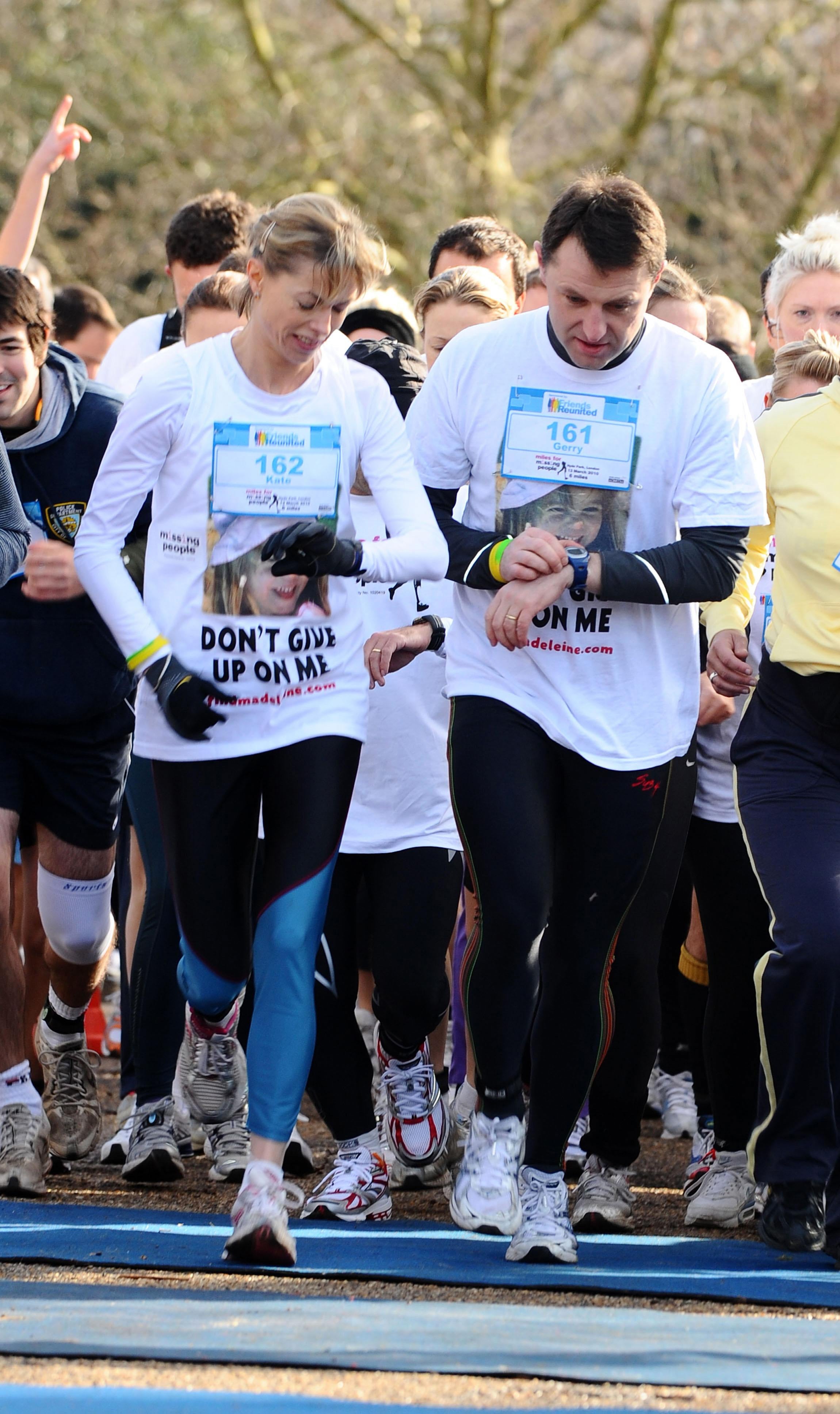 <p>Kate and Gerry McCann take part in the ‘Miles For Missing People’ 10km run in Hyde Park in 2010</p>