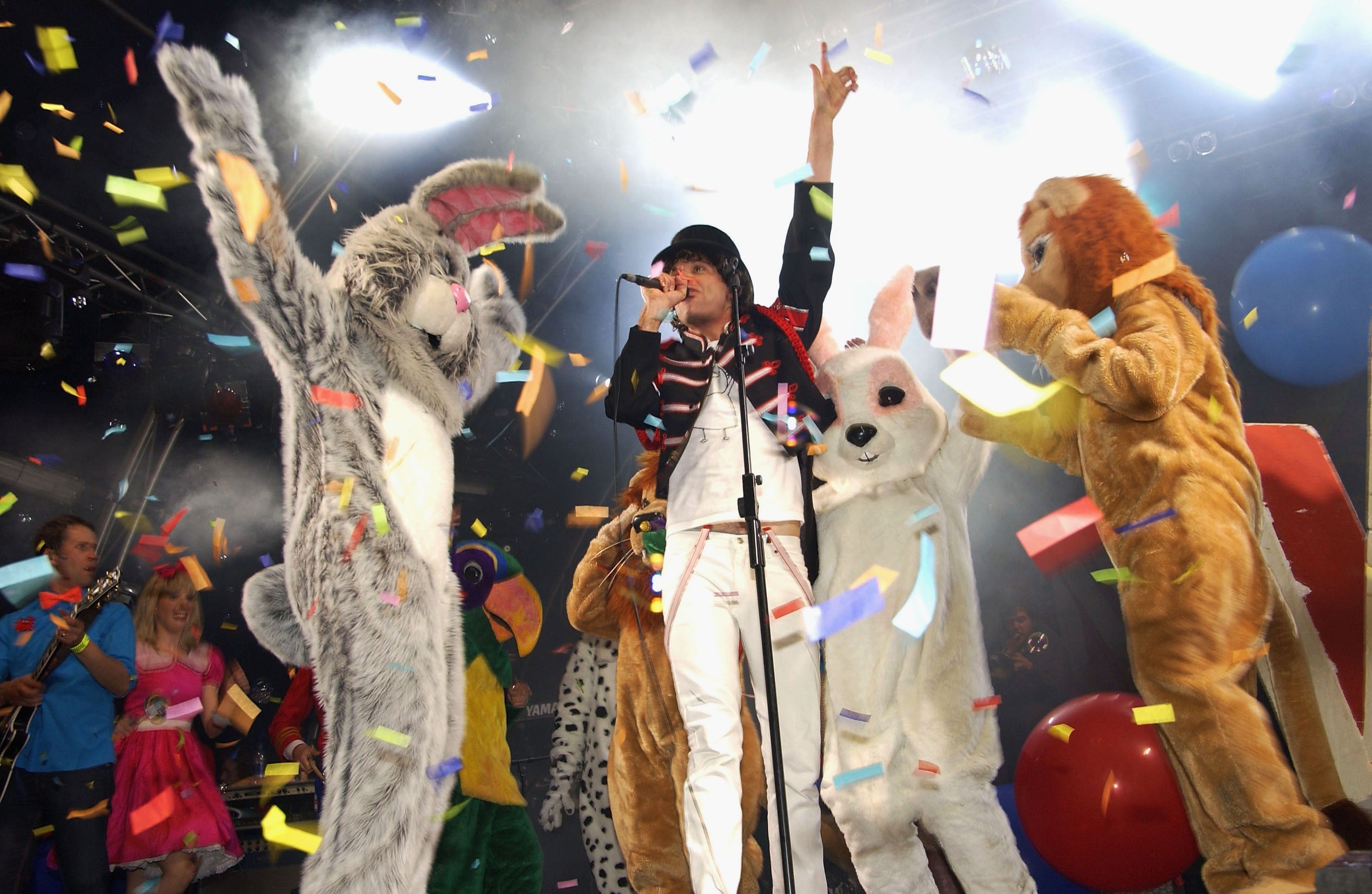 Cartoon motion: Mika performing at Somerset House, London, in 2007