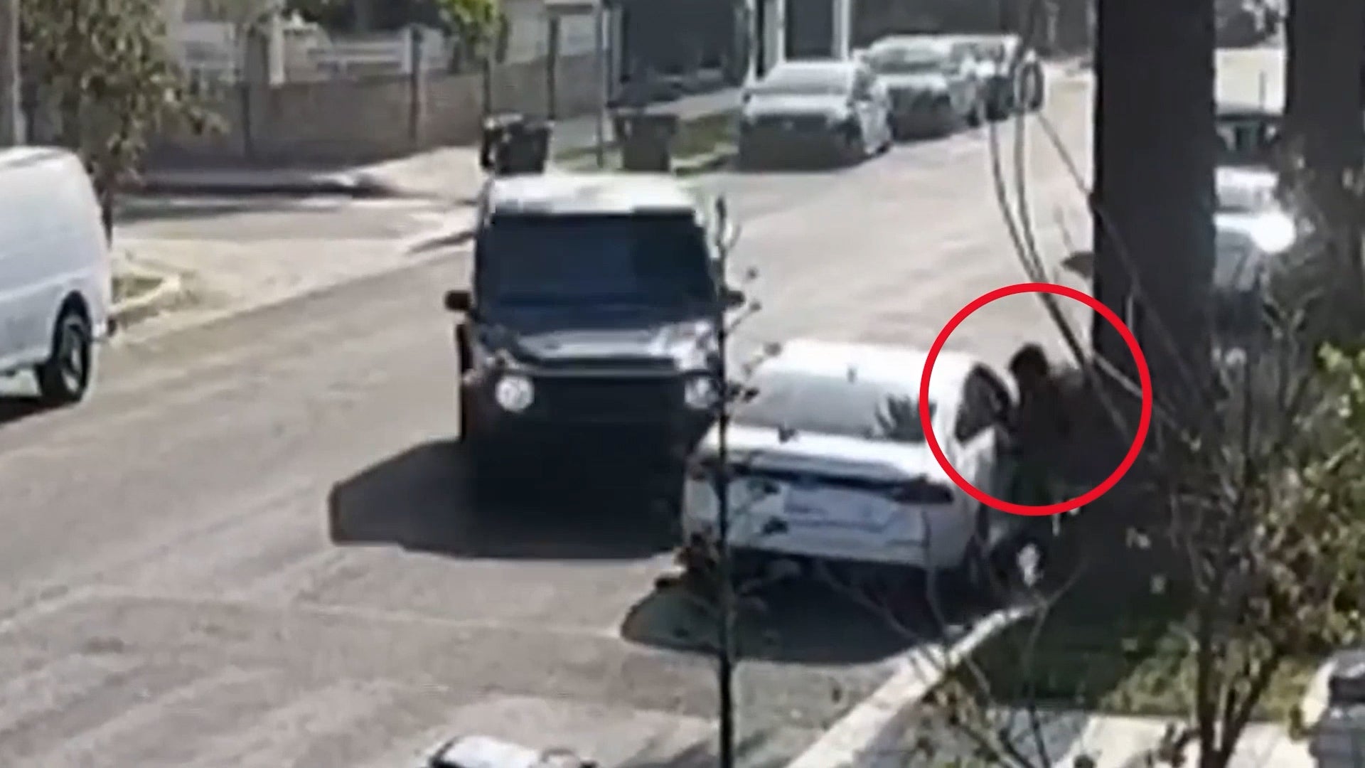 <p>Dramatic moment mom crashes into burglars targeting home with her children inside</p>