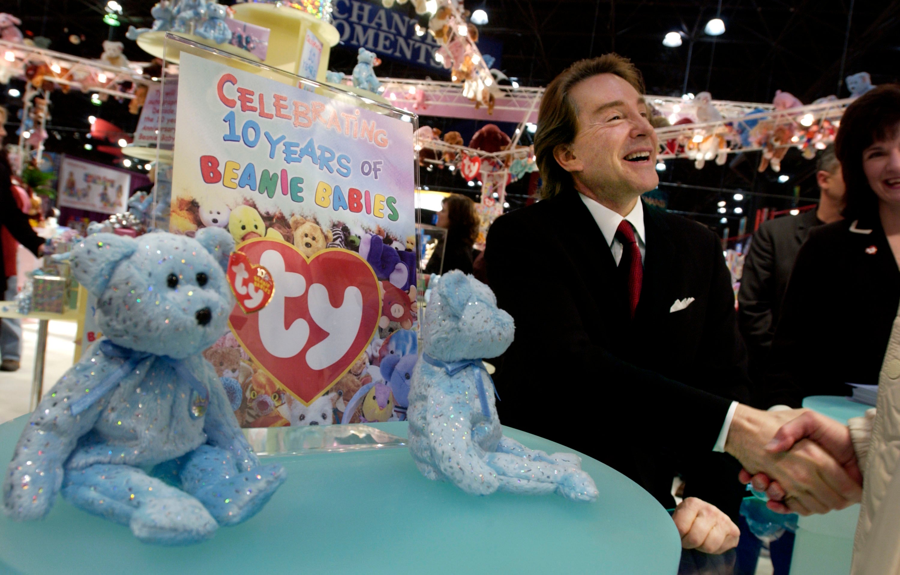 The brutal attack occurred at the Montecito, California, mansion of Beanie Babies founder Ty Warner, seen here at a 2003 toy fair