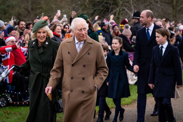 The royal family attending the Christmas Day morning church service last year (Aaron Chown/PA)