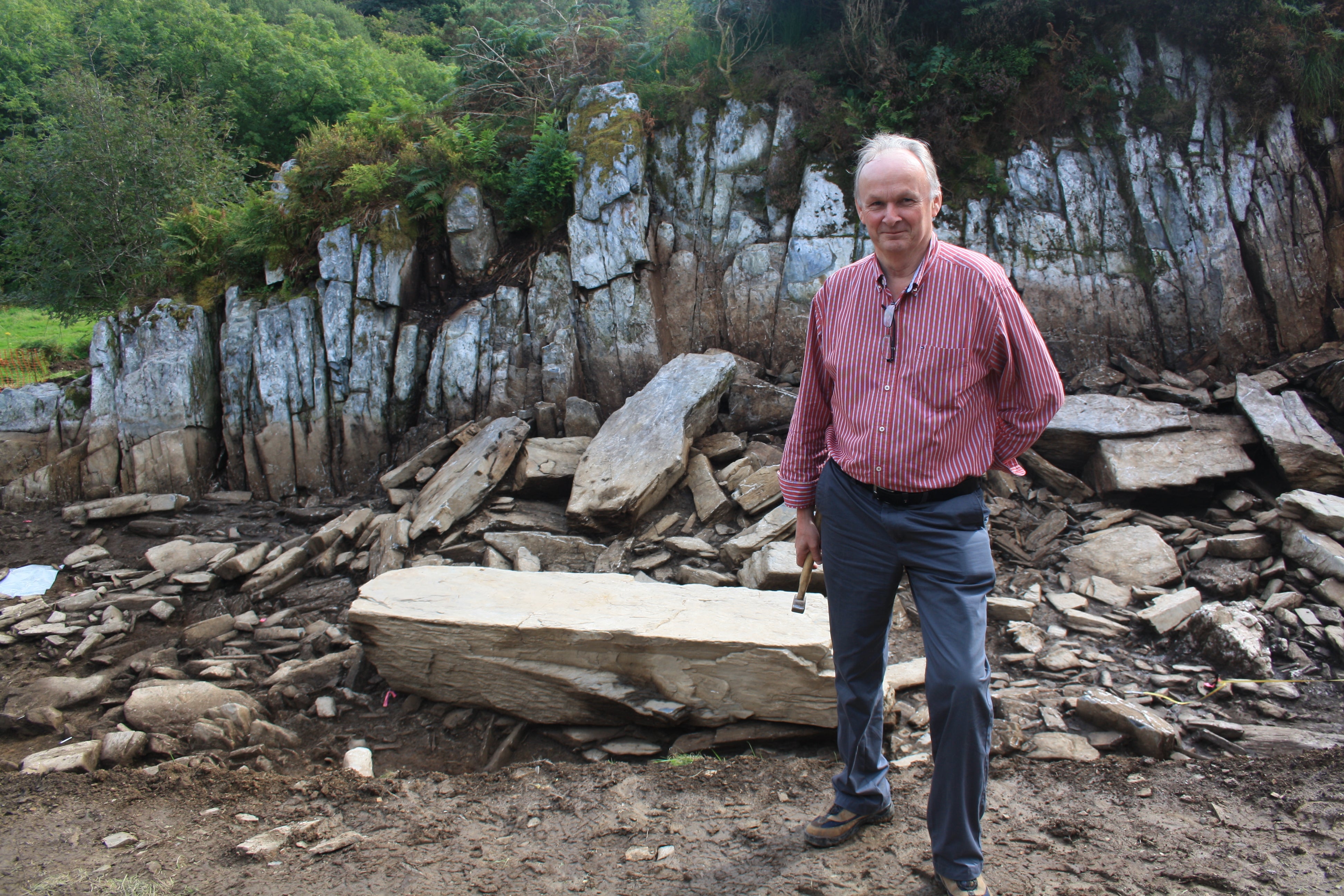 Prof Richard Bevins at Craig Rhos-y-Felin, where he discovered stone for Stonehenge had been quarried