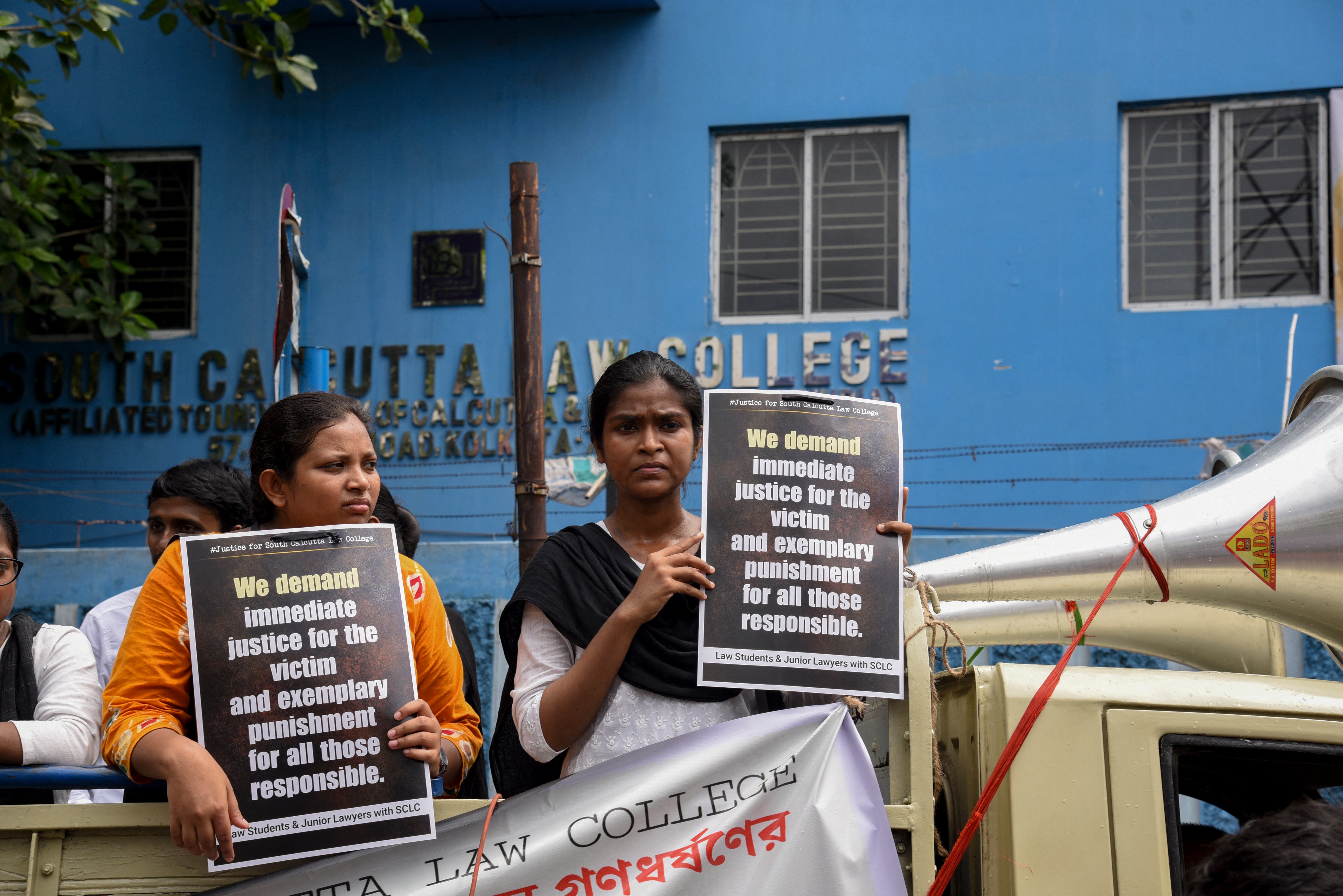 File. People hold banners and posters during a protest against rape in India