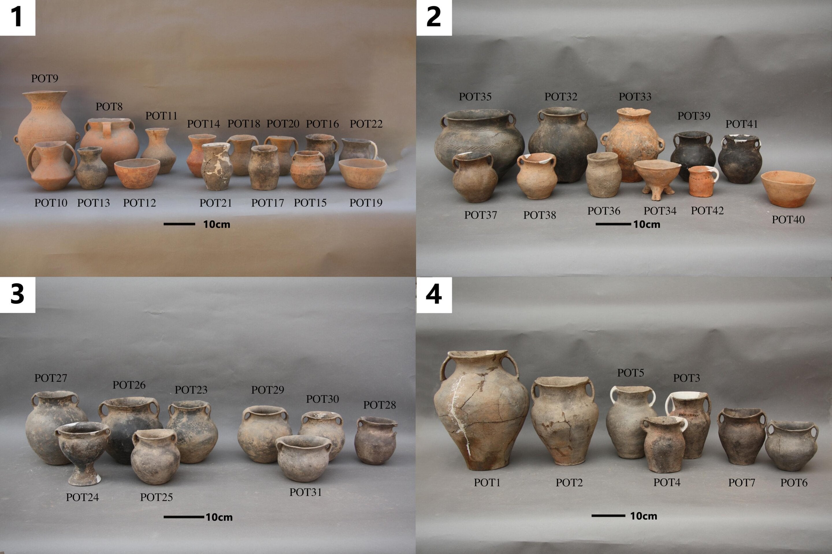 <p>Pottery assemblages found at the Chinese Mogou archaeological site</p>