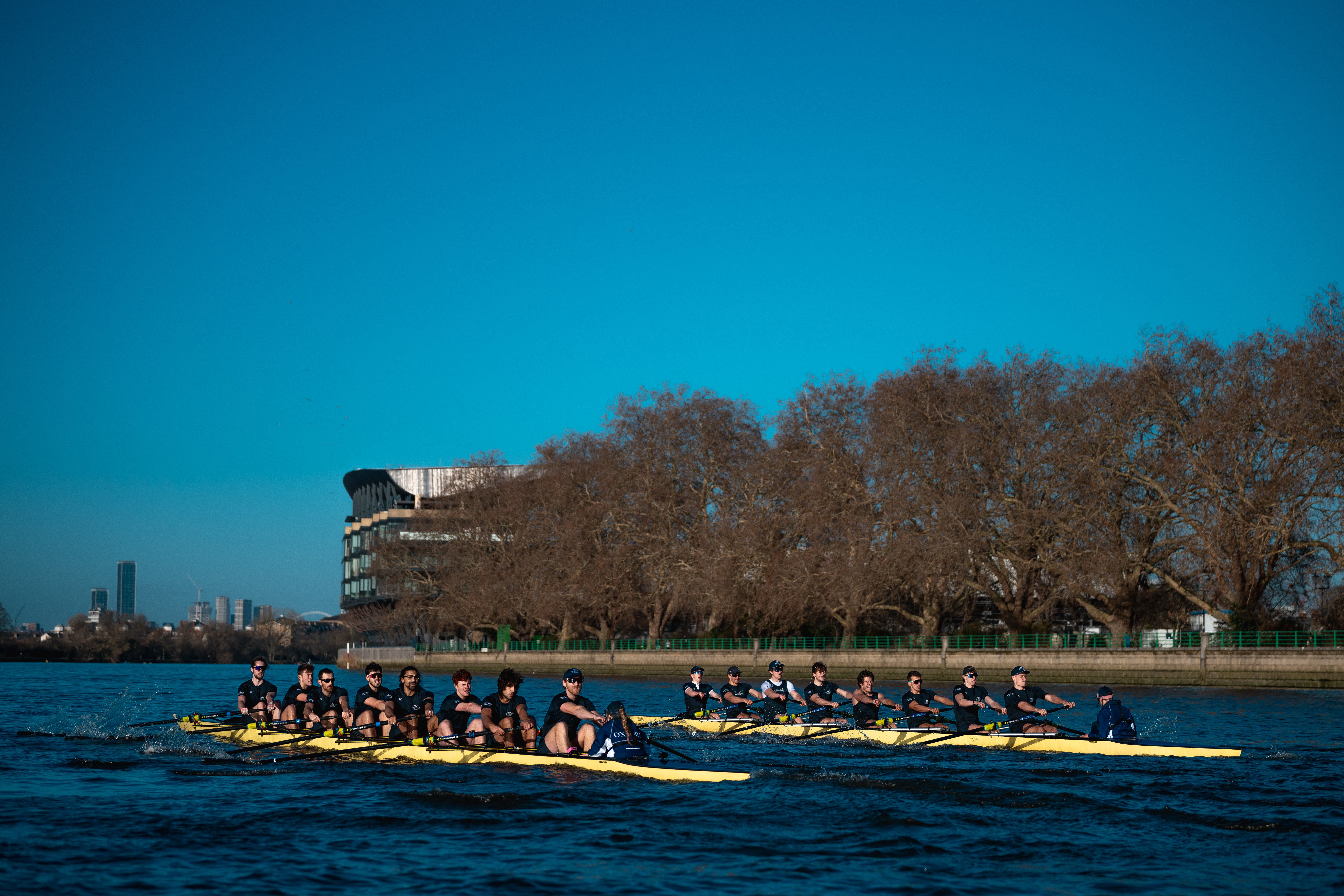 Oxford enjoyed much better weather than their rivals