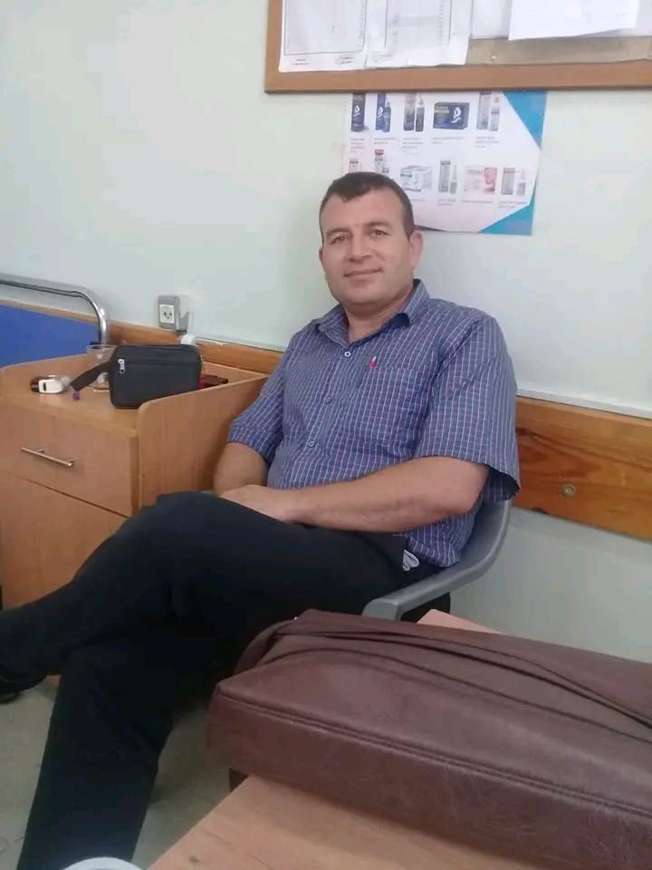 Jaber, pictured, was on his way to work in a hospital when he heard his daughter had been killed by an Israeli drone