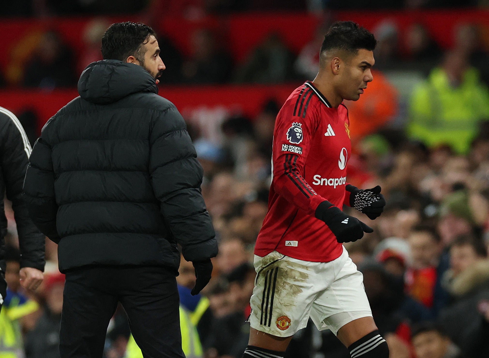 Casemiro looked stunned to be substituted but Amorim’s substitutes finished the job