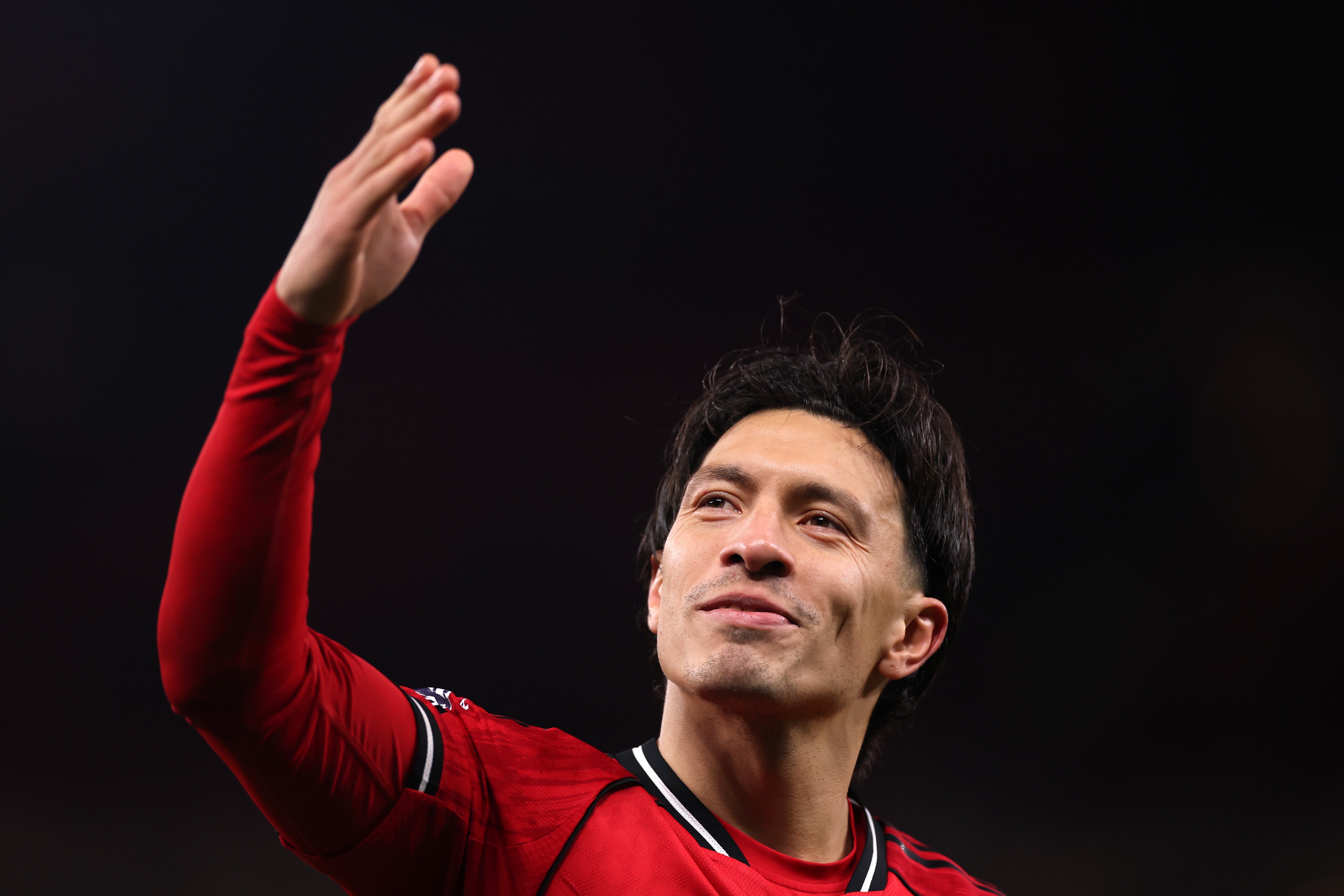 Stand-in captain Lisandro Martinez celebrates victory after Man Utd held on