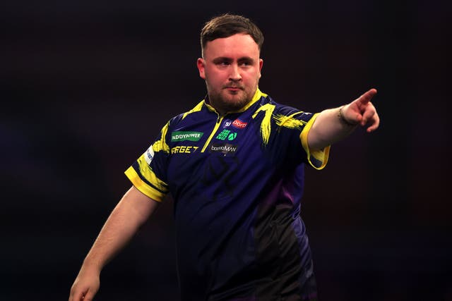 Luke Littler beat Mensur Suljovic 4-0 at the World Championship (Steven Paston/PA)