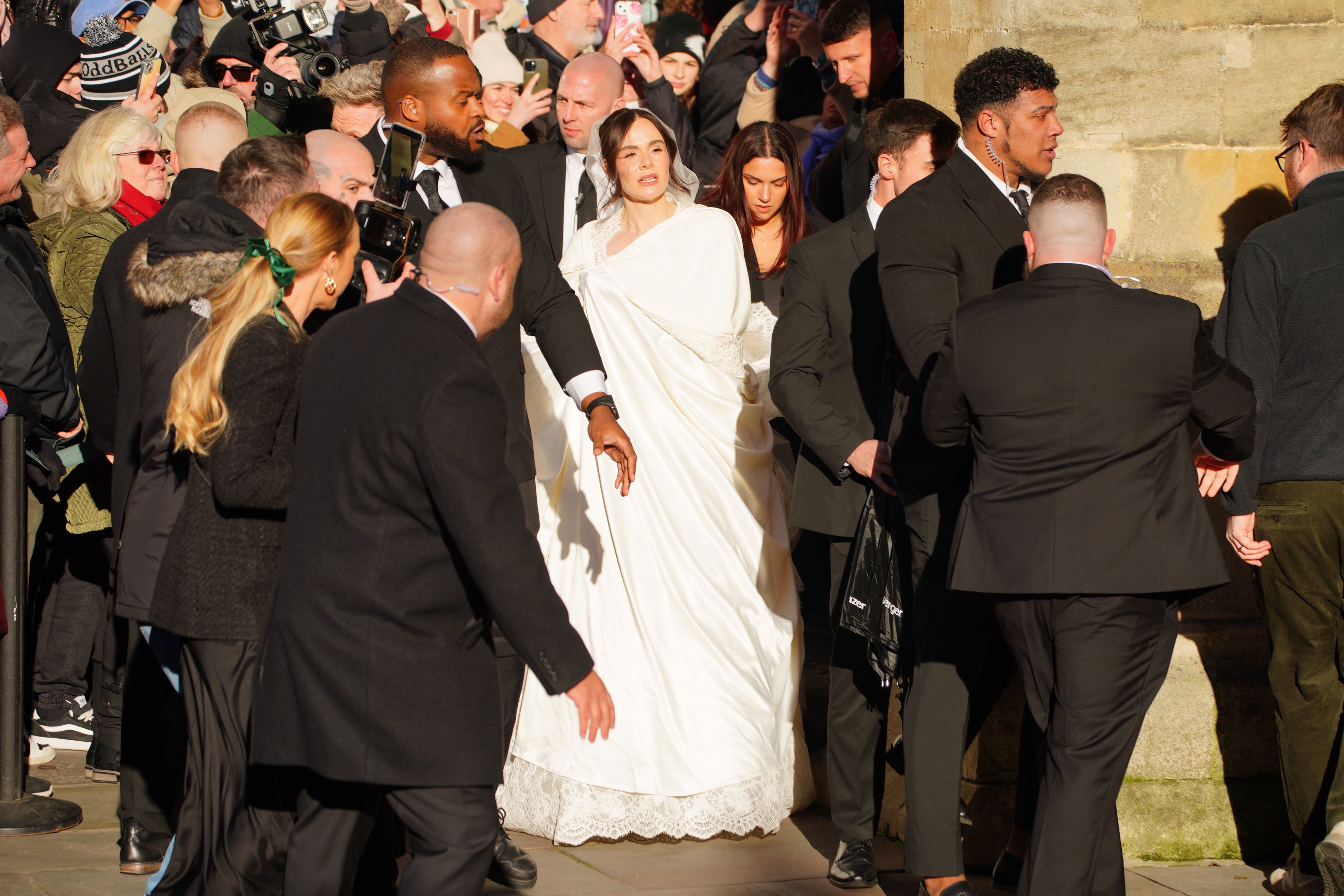 Gordon and Holly Ramsay arrive for her wedding to Adam Peaty at Bath Abbey