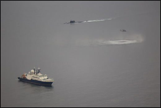 A Russian submarine shadowed the spy ship Yantar in British waters