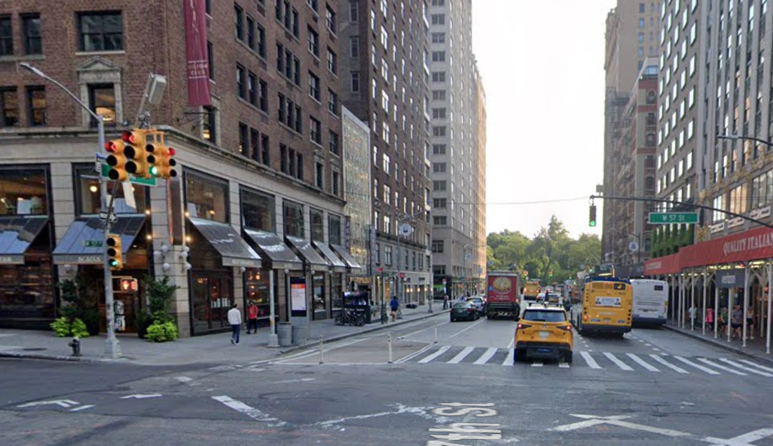 The man was found at the intersection of West 57th Street and 6th Avenue, home to a number of luxury properties in the city