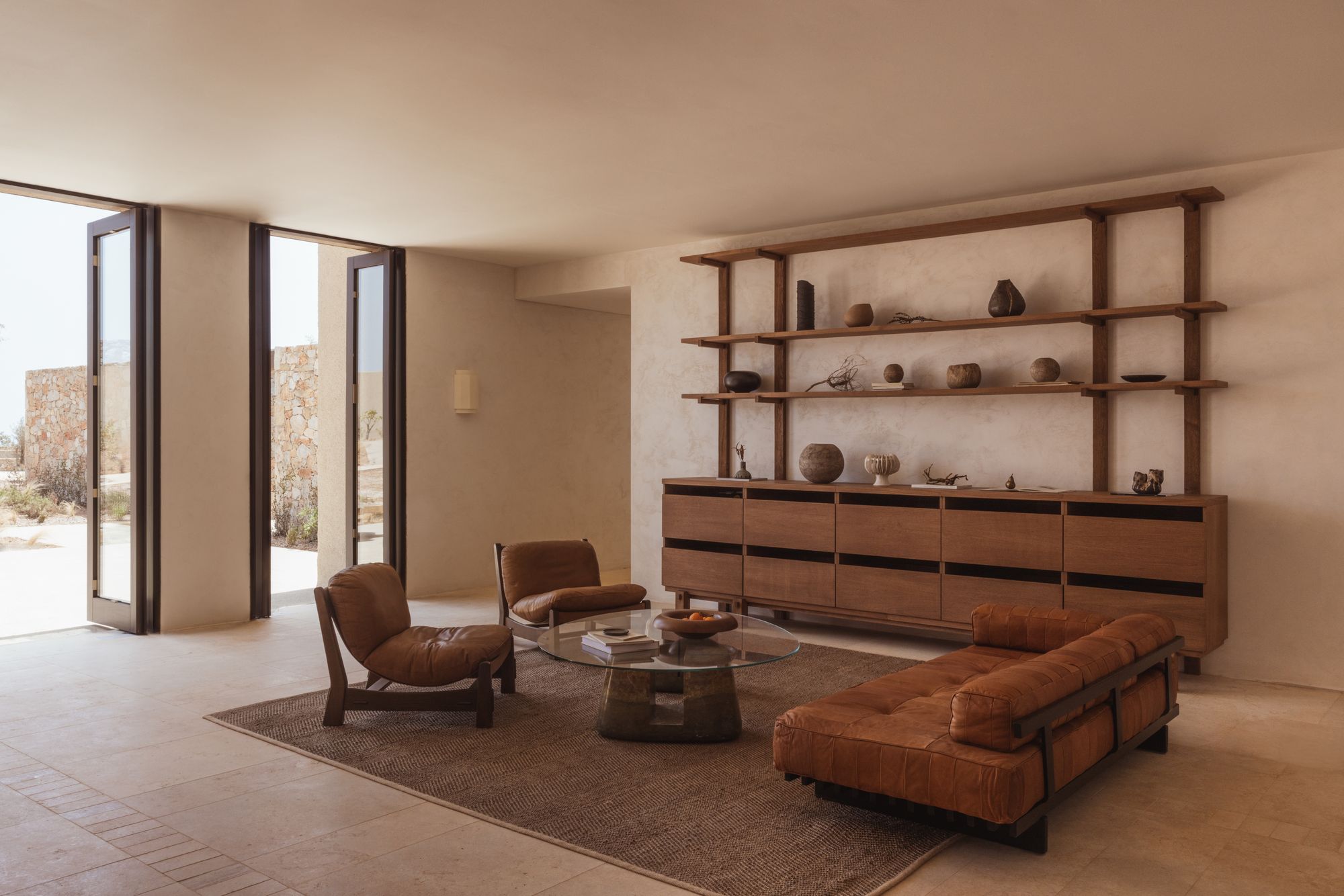Muted colours and natural materials foster a feeling of calm across the resort