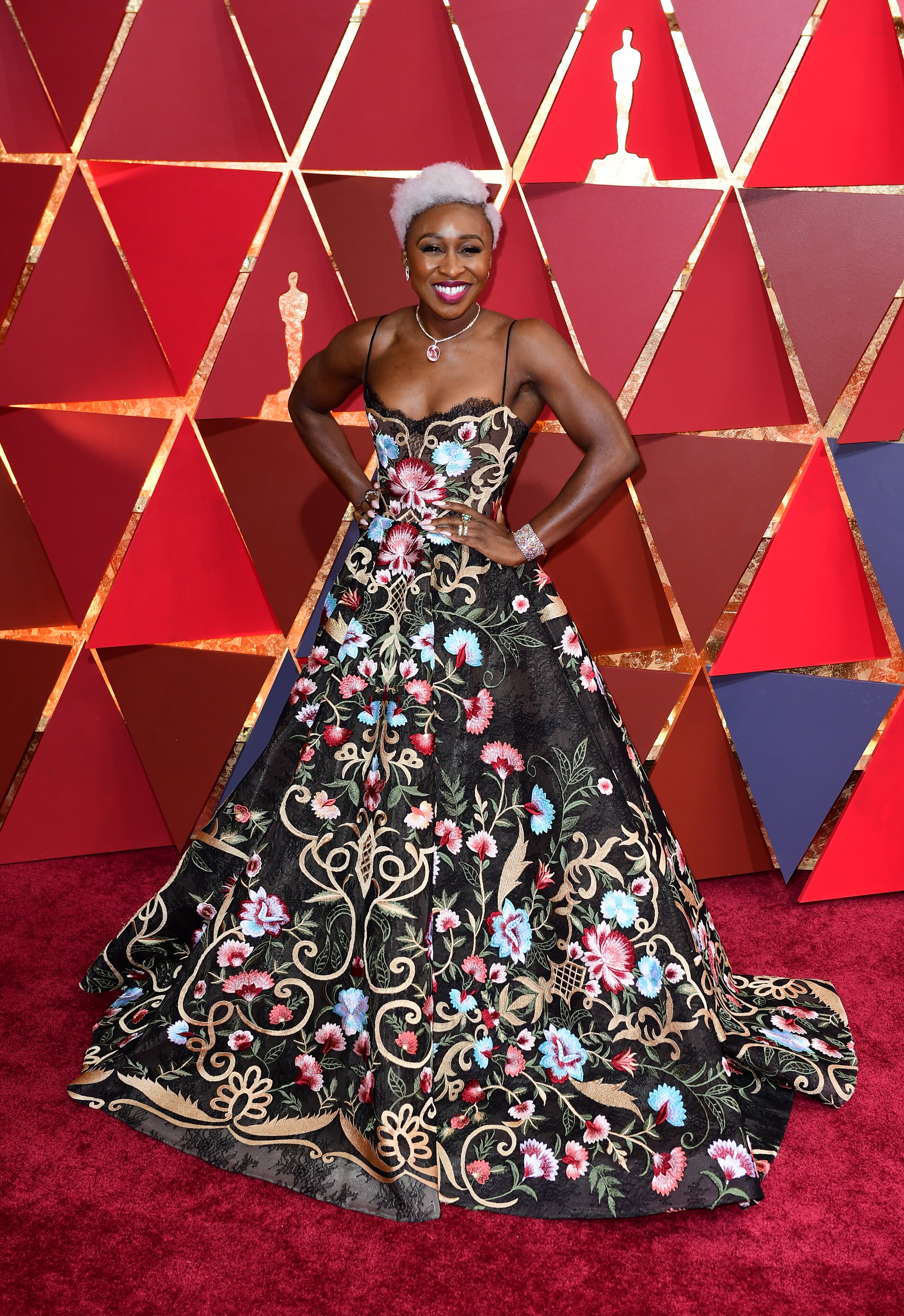Cynthia Erivo arriving at the Oscars in 2017