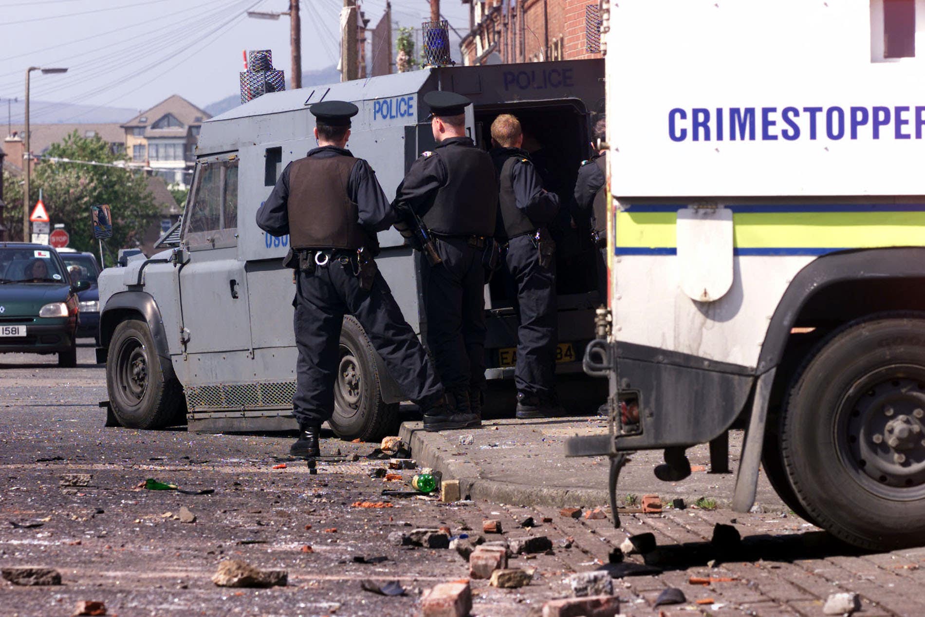 There was sustained violence in the Short Strand area of Belfast in 2002 (Paul Faith/PA)