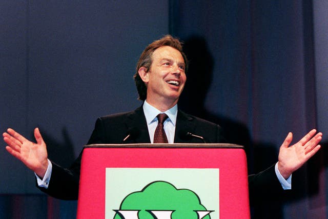 Tony Blair addressing the Women’s Institute annual conference at Wembley Arena (Peter Jordan/PA)