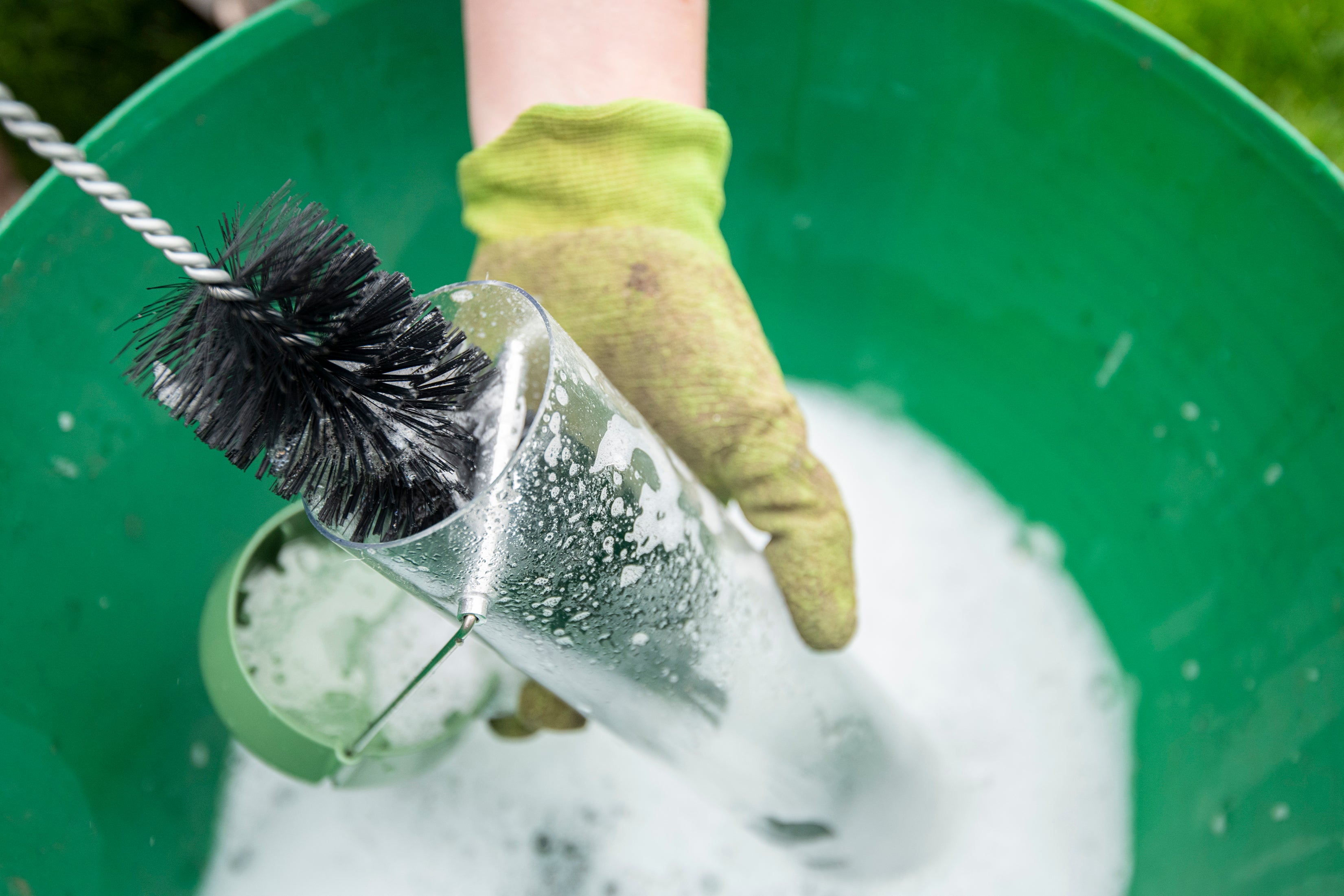 A weekly scrub with a 5 per cent bleach solution will help minimise contamination