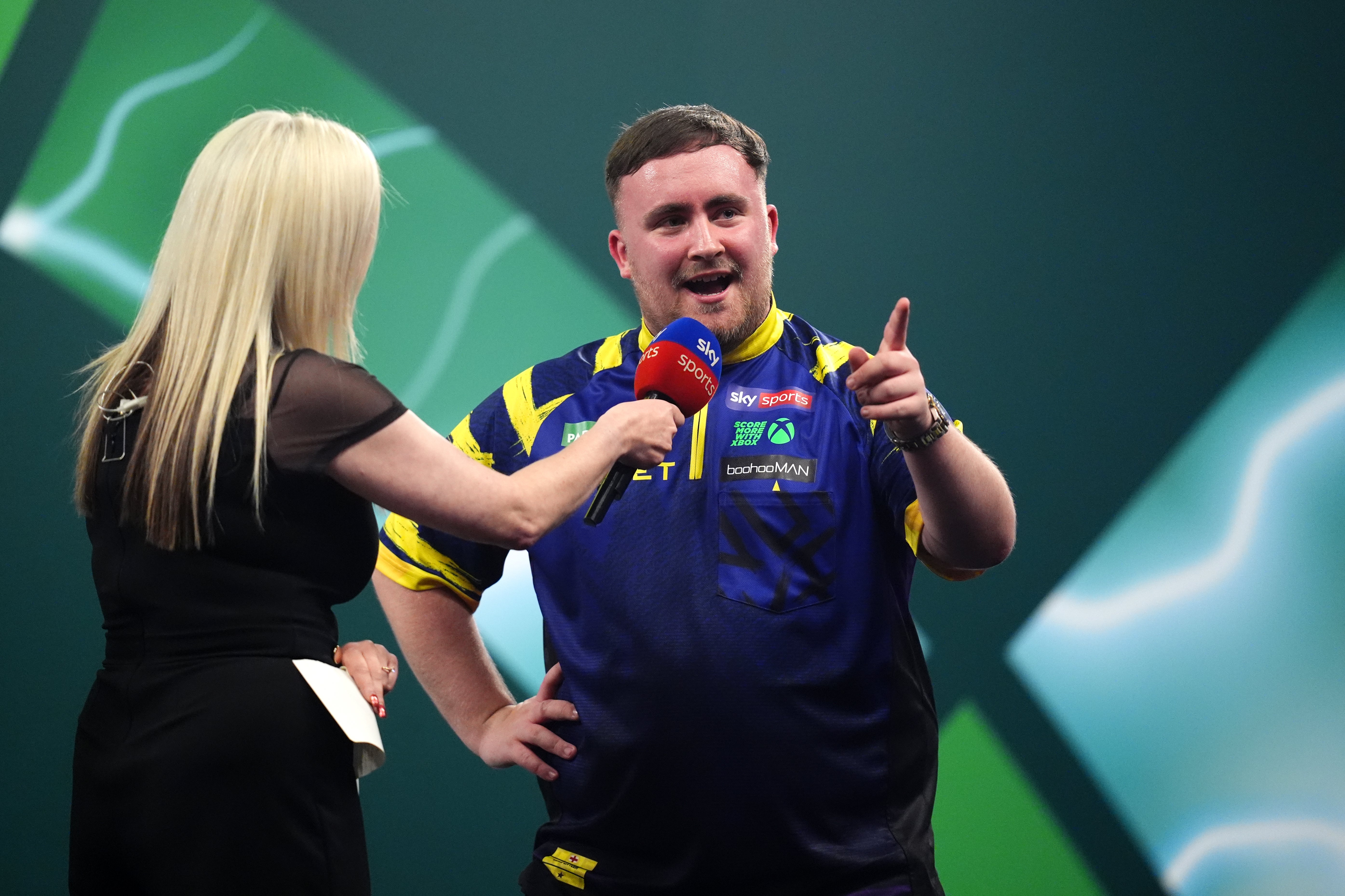 <p>Luke Littler hit back at the fans during an on-stage interview (John Walton/PA)</p>